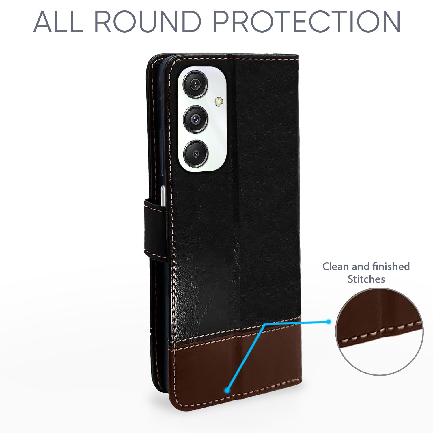 Black Contrast wallet flip cover for Samsung M34 5G – Pikkme – photo 4