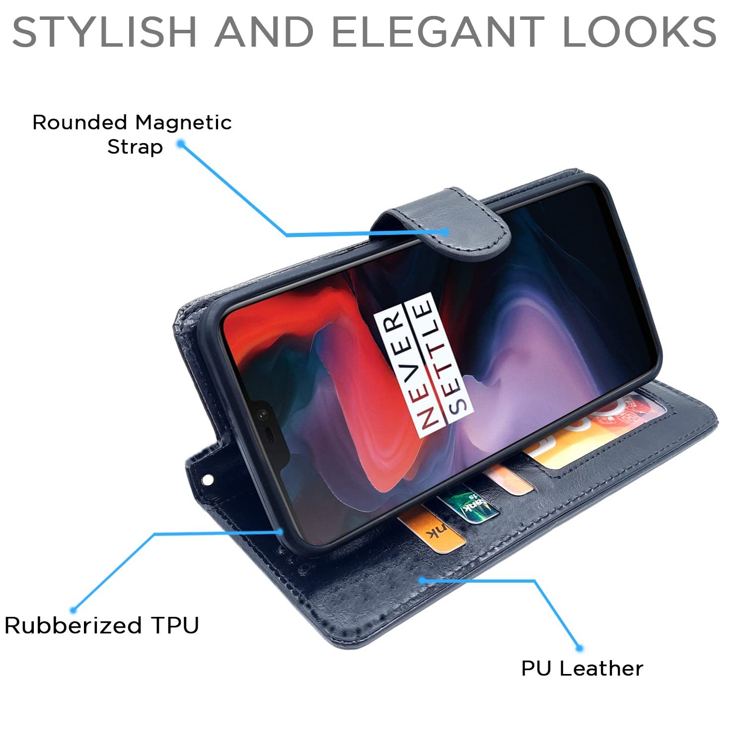 Pikkme OnePlus 6 Vintage Flip Cover | Black