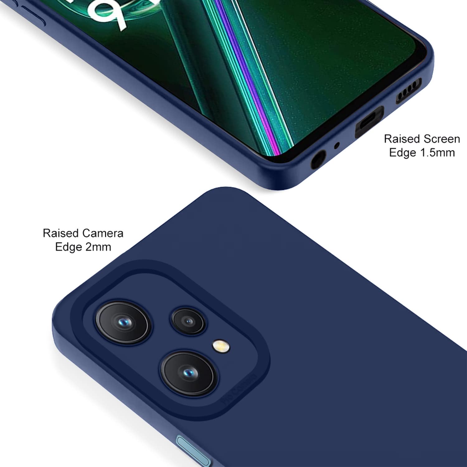 Pikkme Realme 9 Pro 5G Soft Silicone Case with Camera Bumper Protection | Blue
