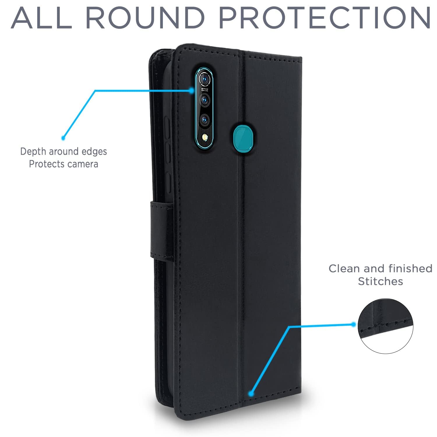 Pikkme Vivo Z1 Pro Vintage Flip Cover | Black