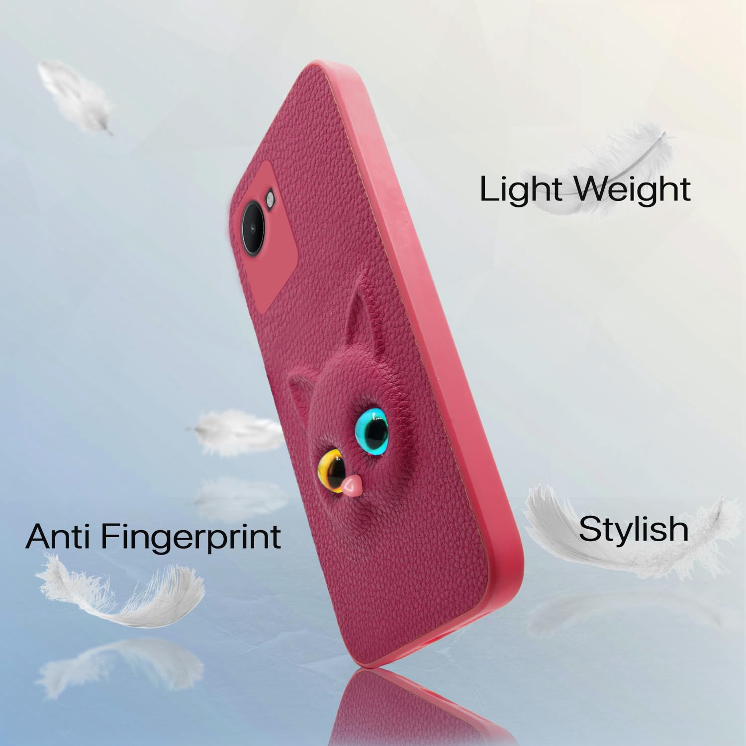 Pikkme Realme C30 Kitty Back Cover (Pink)