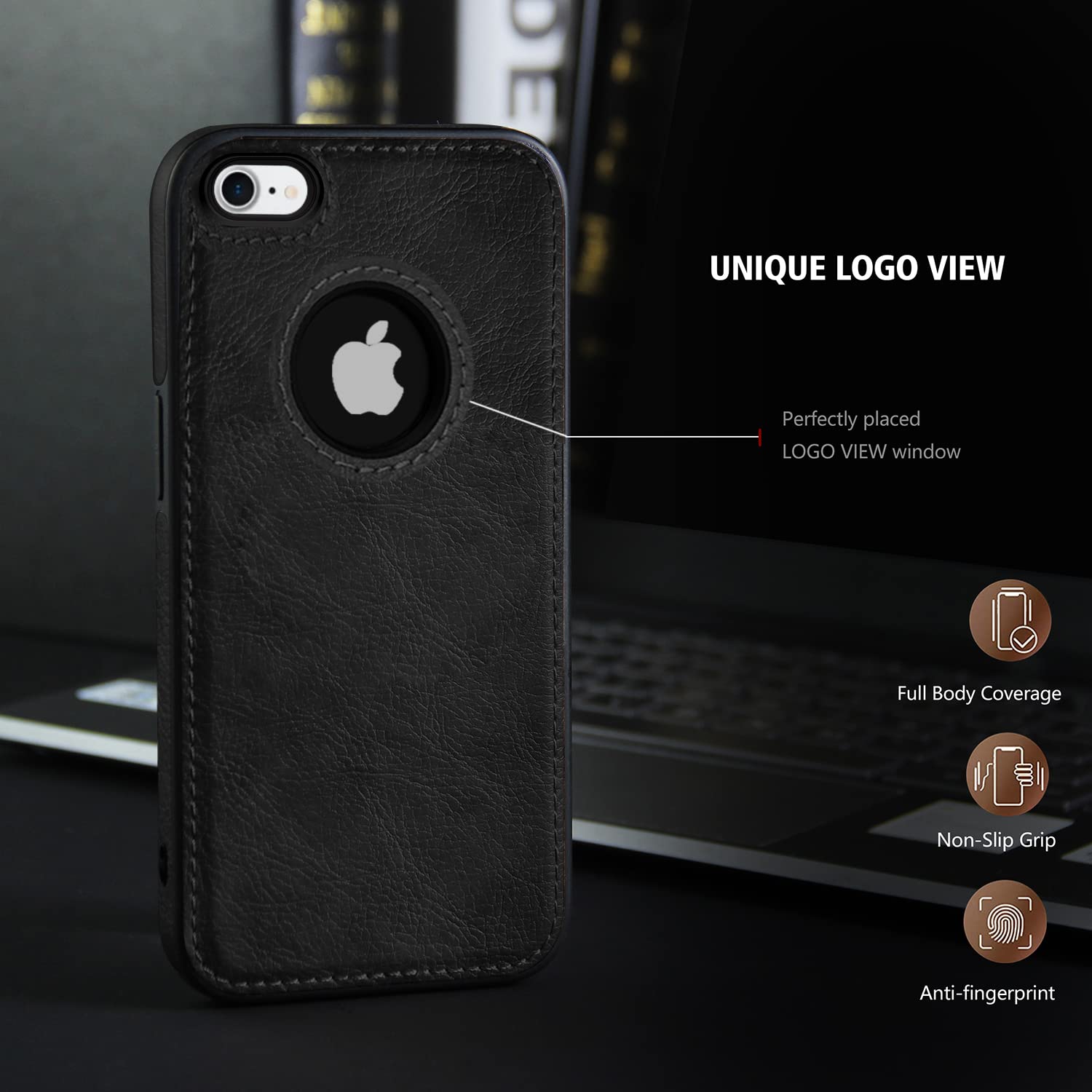 Pikkme iPhone 7/8 Flexible Pu Leather Back Cover | Black