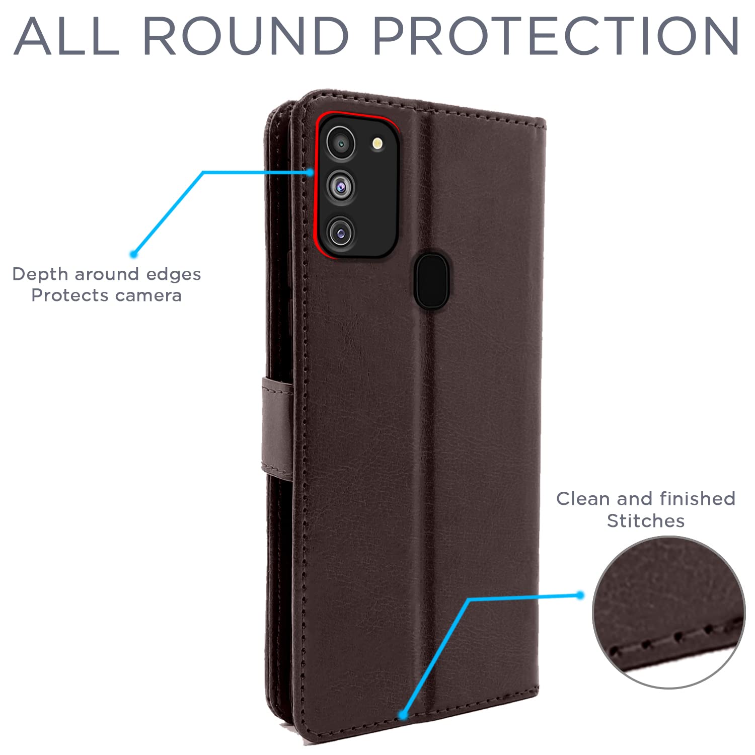 Pikkme Samsung Galaxy M30s / M21 / M21 2021 Vintage Flip Cover | Coffee