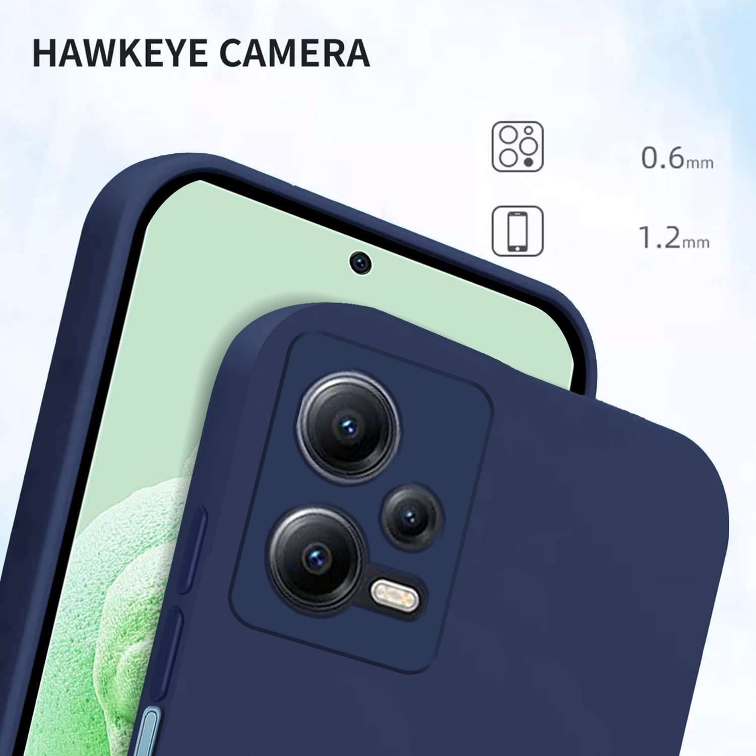 Pikkme Mi Redmi Note 12 5G LIquid Silicone Back Cover | Blue