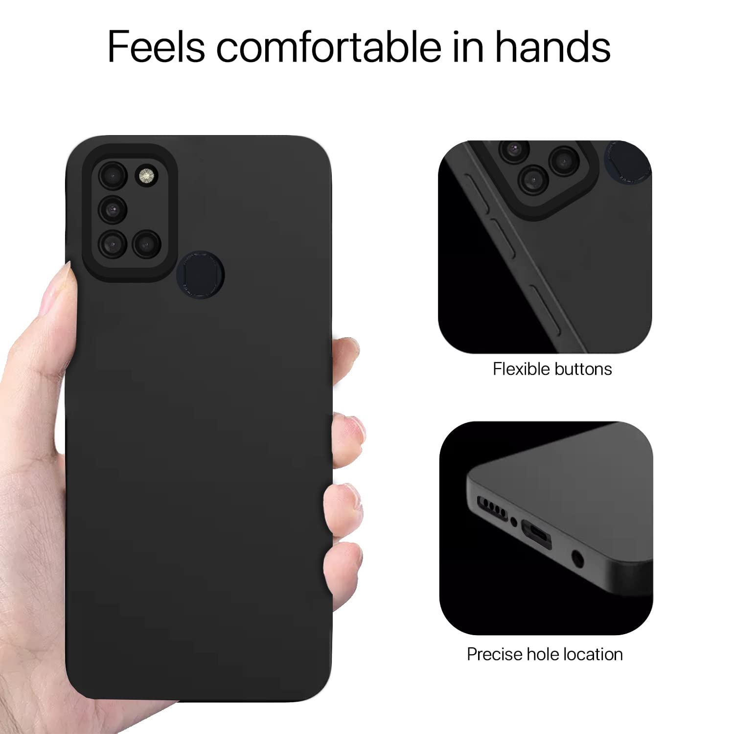 Pikkme Samsung Galaxy A21s Liquid Silicone Back Cover | Black