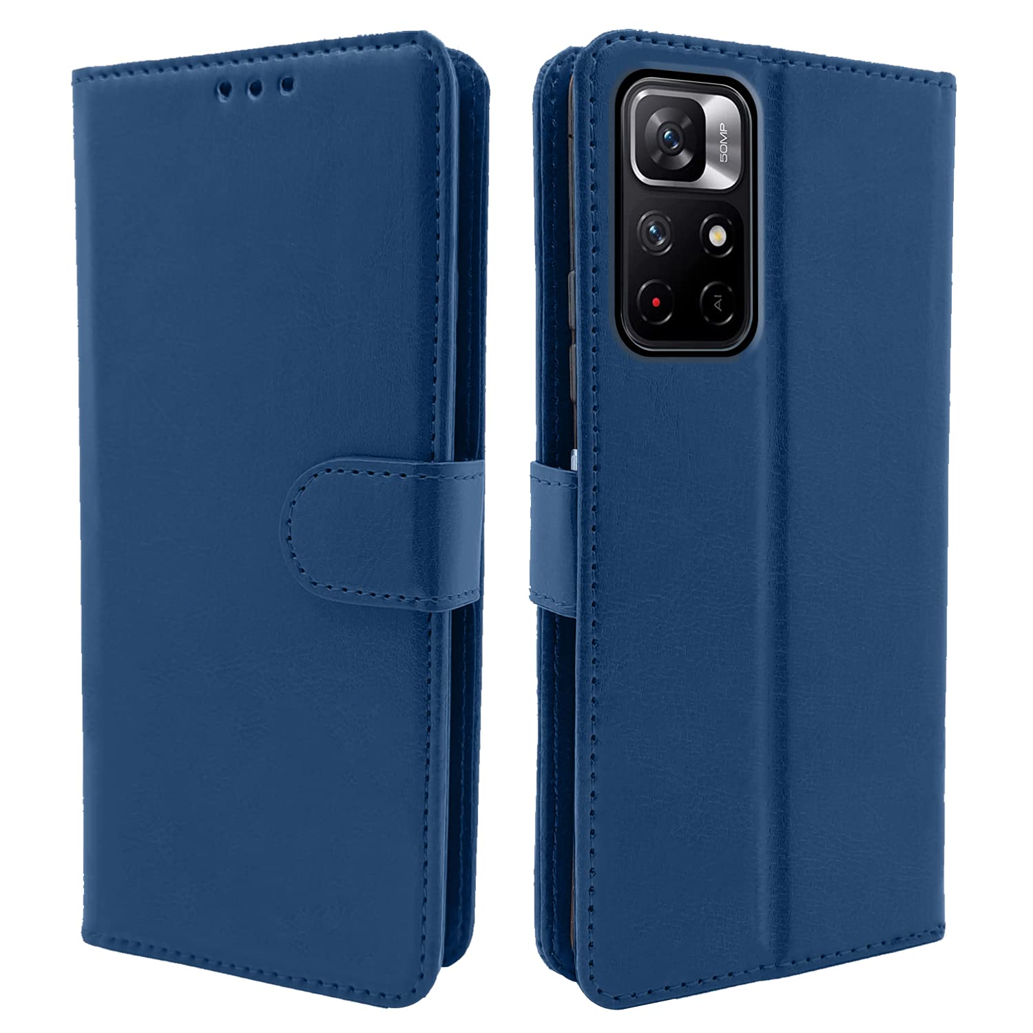 Pikkme Redmi Note 11T 5G / Poco M4 Pro 5G Vintage Flip Cover | Blue