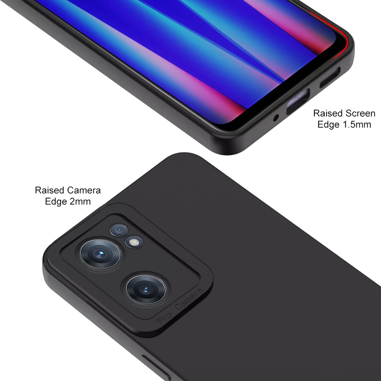 Pikkme OnePlus Nord Ce 2 5G Soft Silicone Case with Camera Bumper Protection | Black
