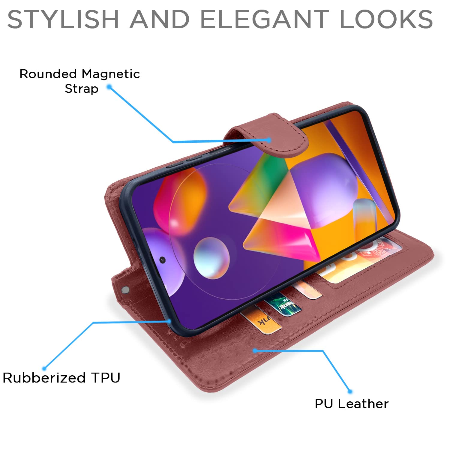 Pikkme Samsung Galaxy M31s Vintage Flip Cover | Brown