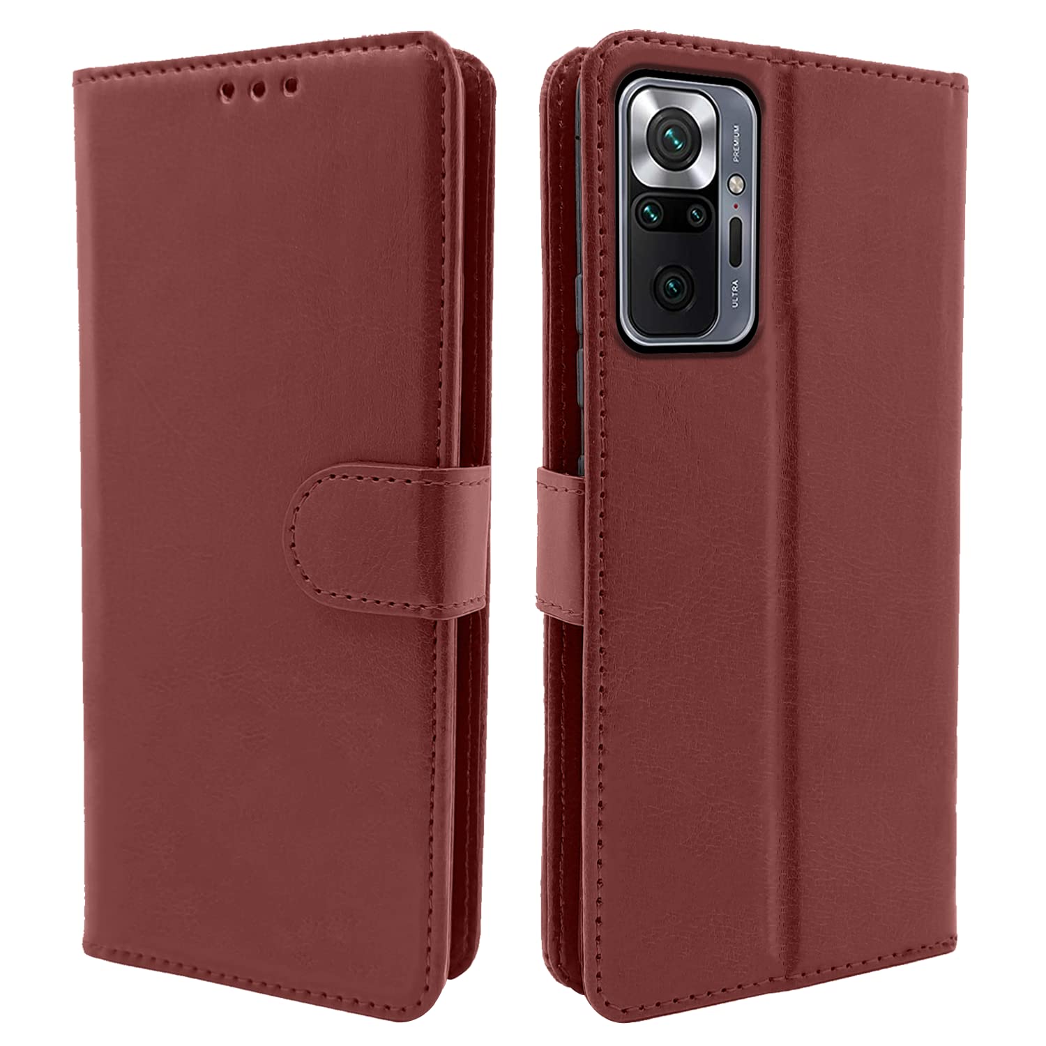 Pikkme Mi Redmi Note 10 Pro/Note 10 Pro Max Vintage Flip Cover | Brown