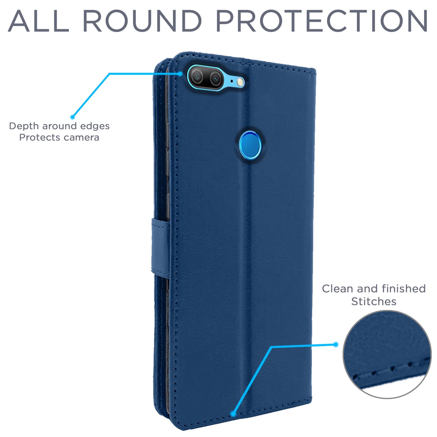 Pikkme Honor 9 Lite Vintage Flip Cover | Blue