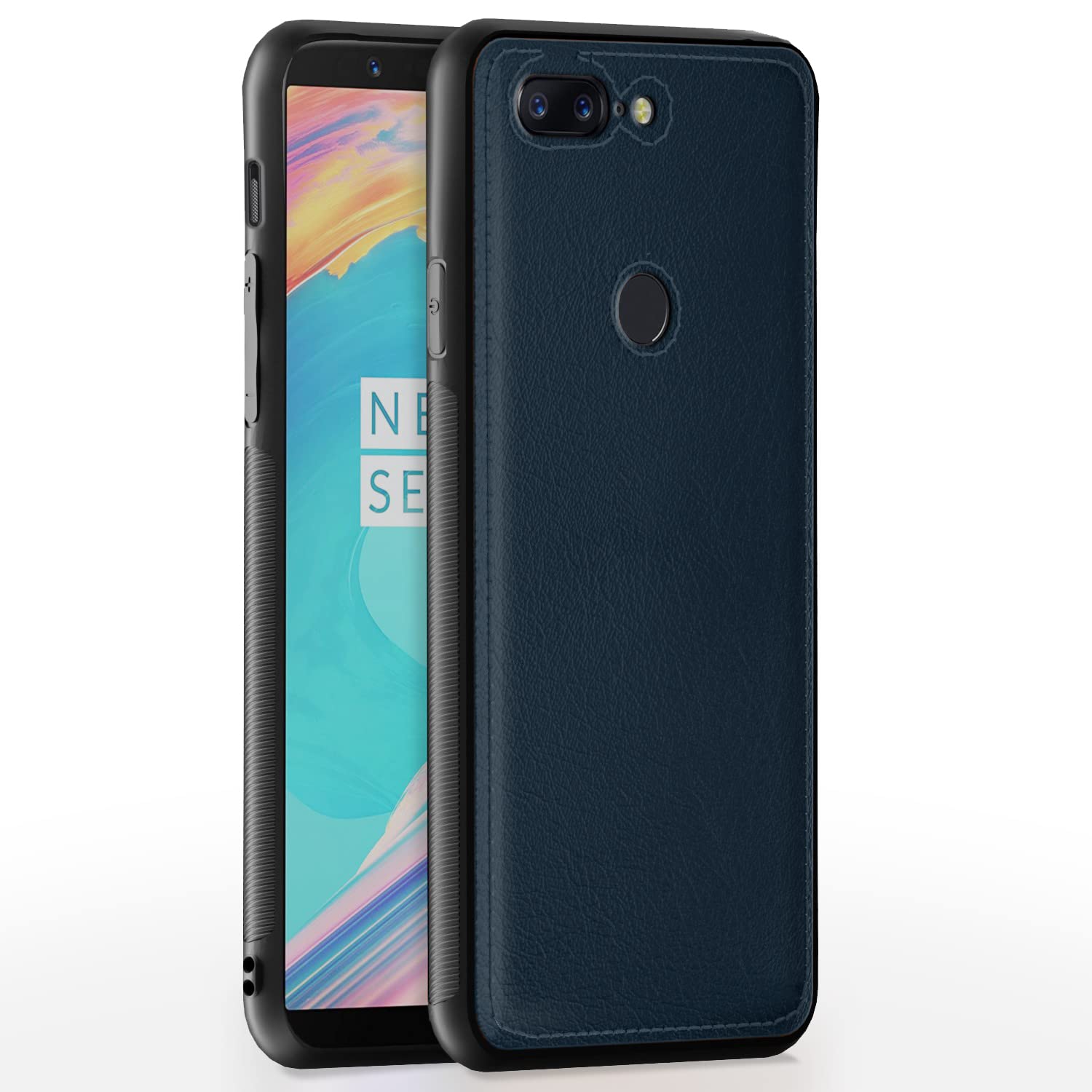 Pikkme OnePlus 5T Leather Back Cover | Blue