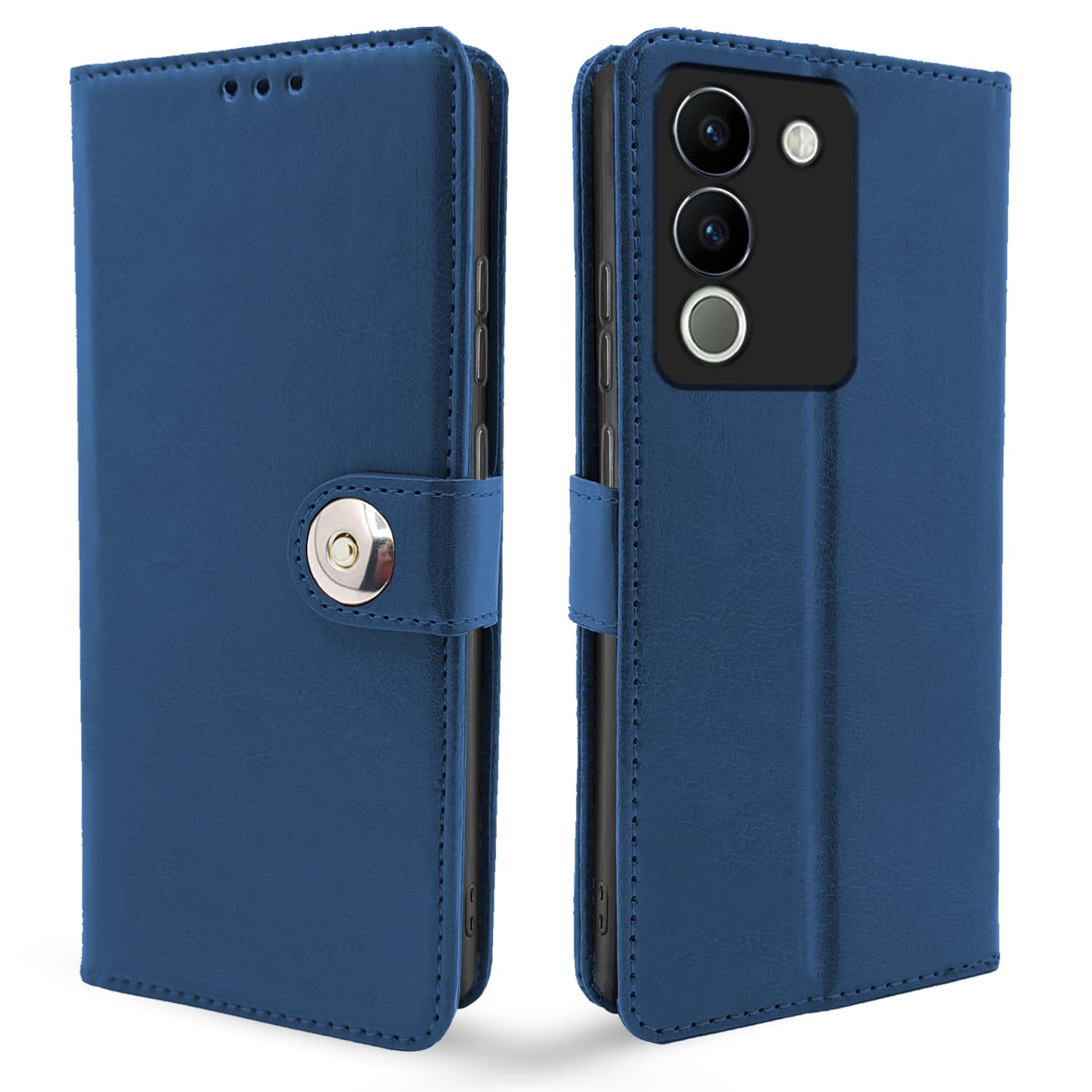 Pikkme blue Button flip cover for Vivo Y200 5G