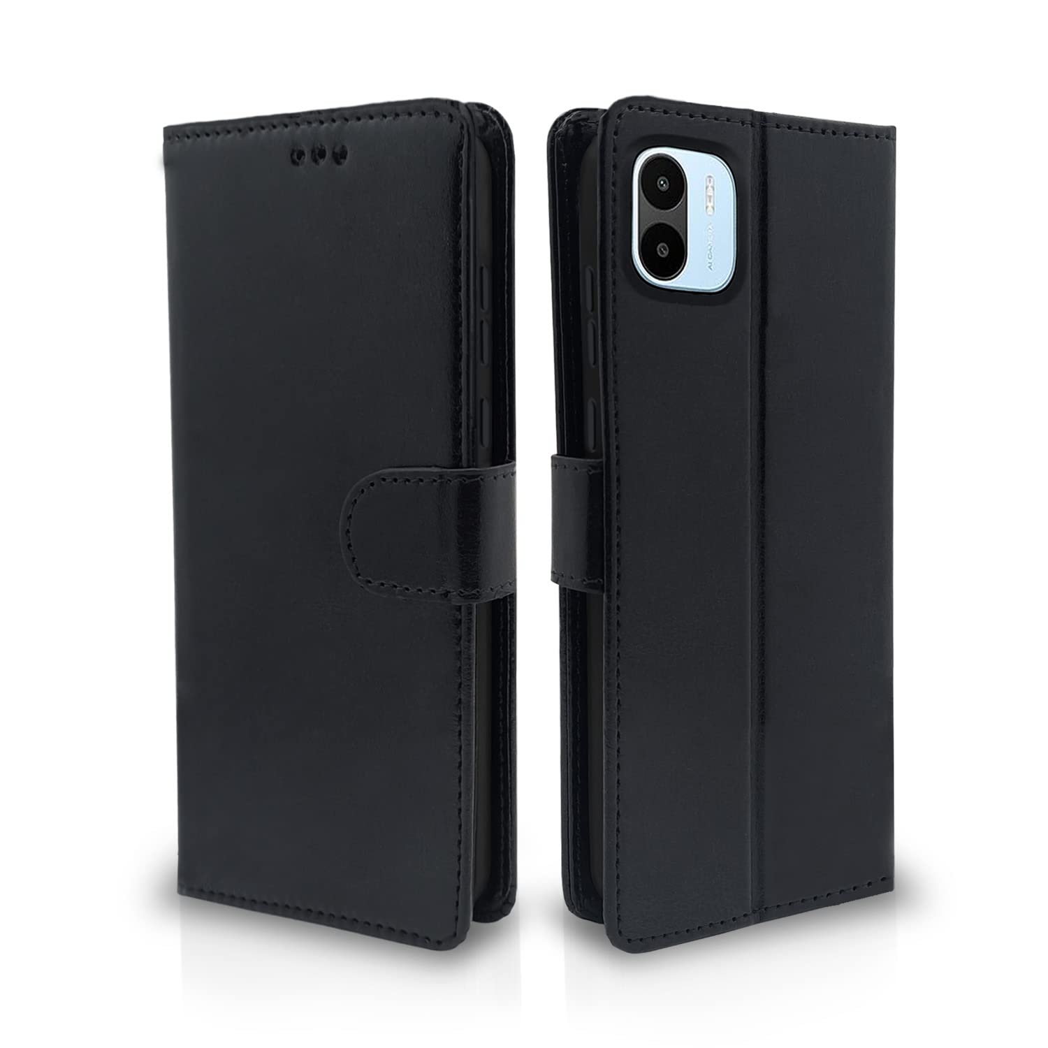 Pikkme Redmi A1 2022 Vintage Flip Cover | Black