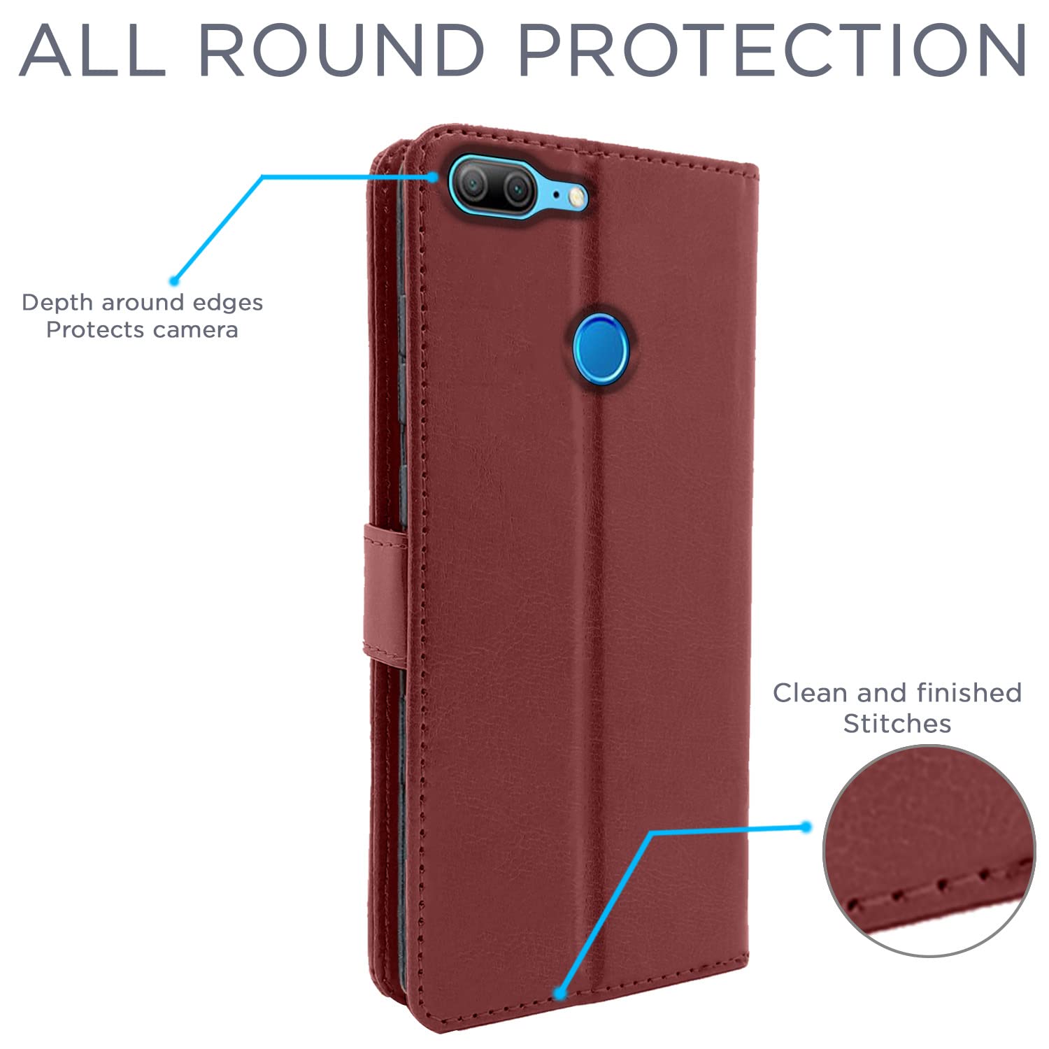 Pikkme Honor 9 Lite Vintage Flip Cover | Brown