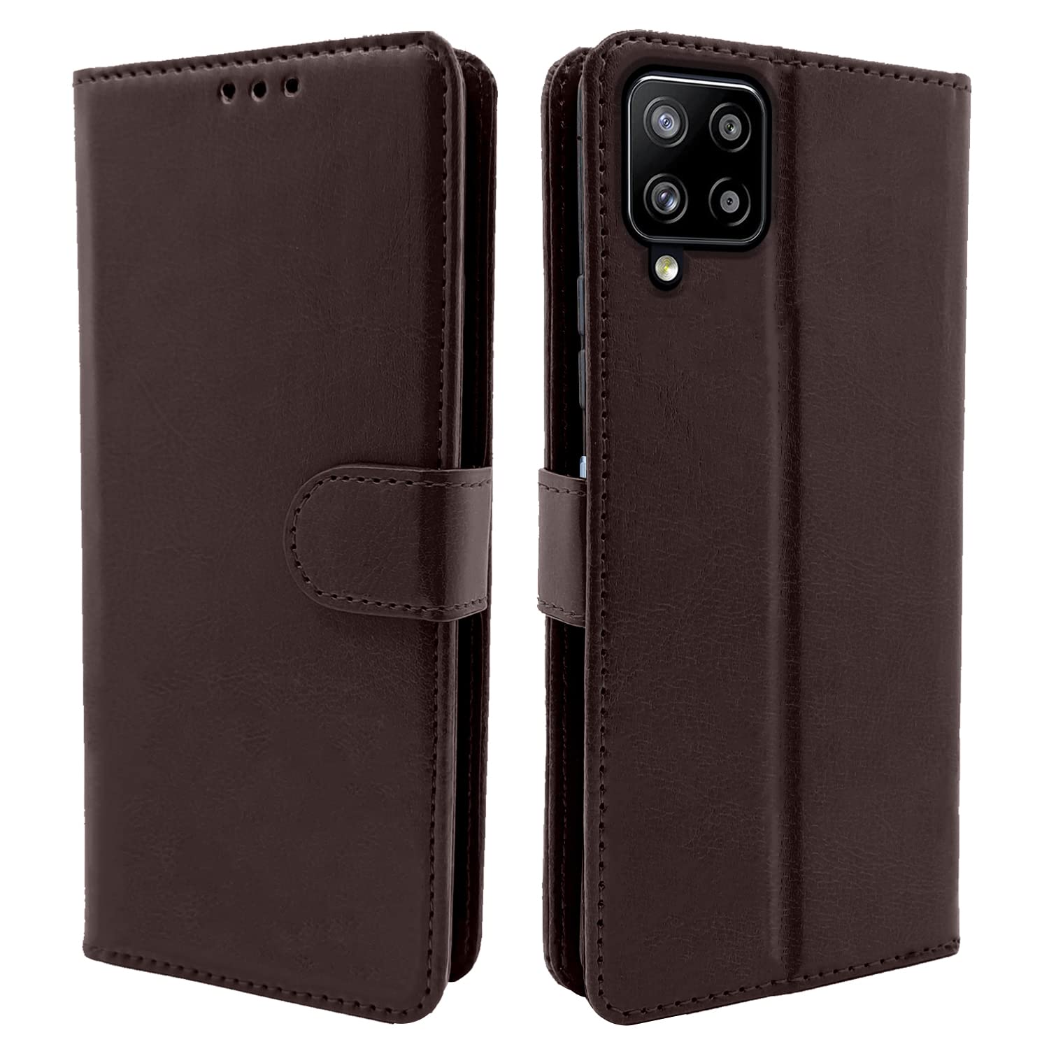 Pikkme Samsung Galaxy M12 / F12 / A12 Vintage Flip Cover | Coffee