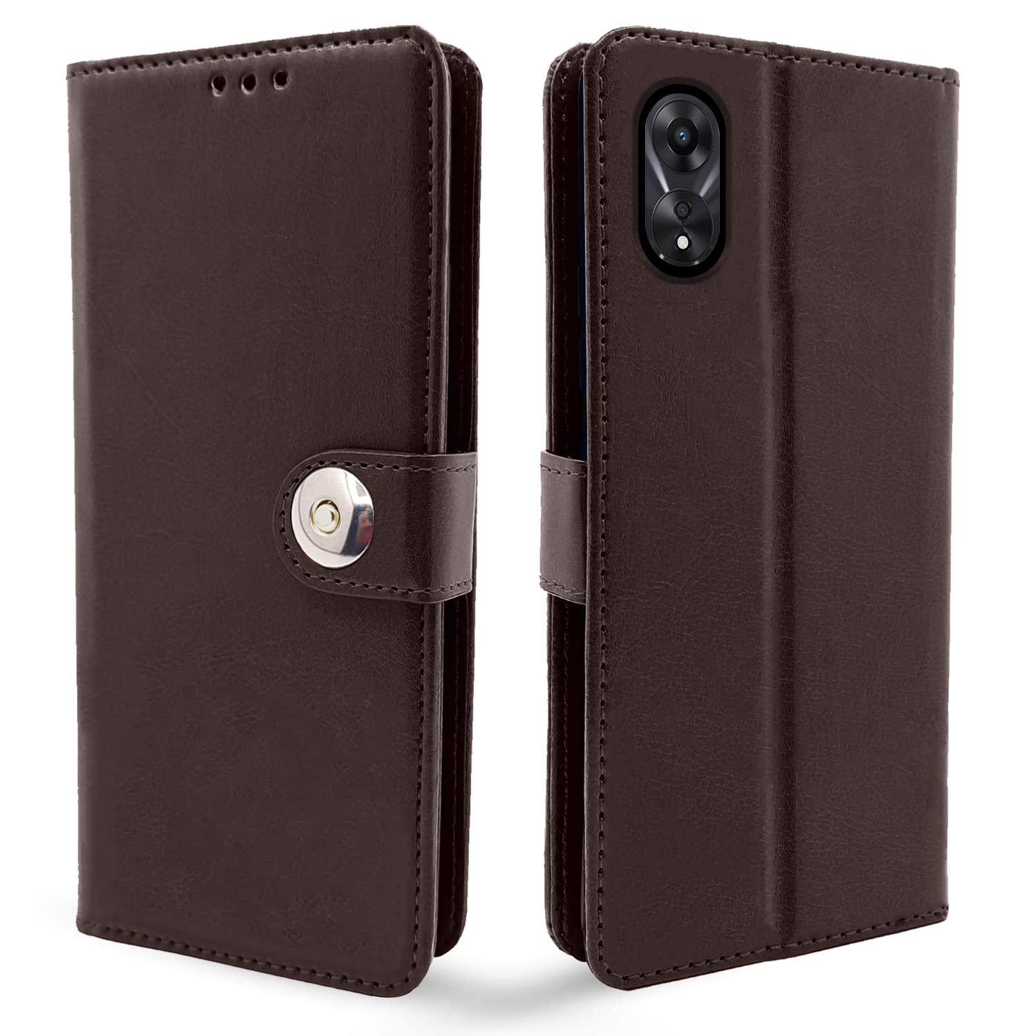 Pikkme coffee wallet flip cover for Oppo A78 5G