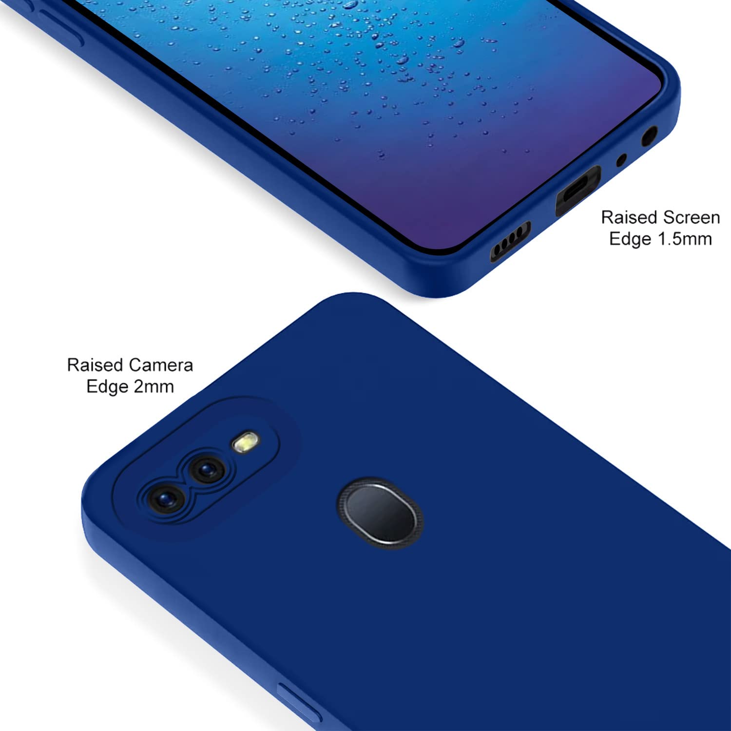 Pikkme Oppo F9 Pro/Realme 2 Pro/Realme U1 LIquid Silicone Back Cover | Blue