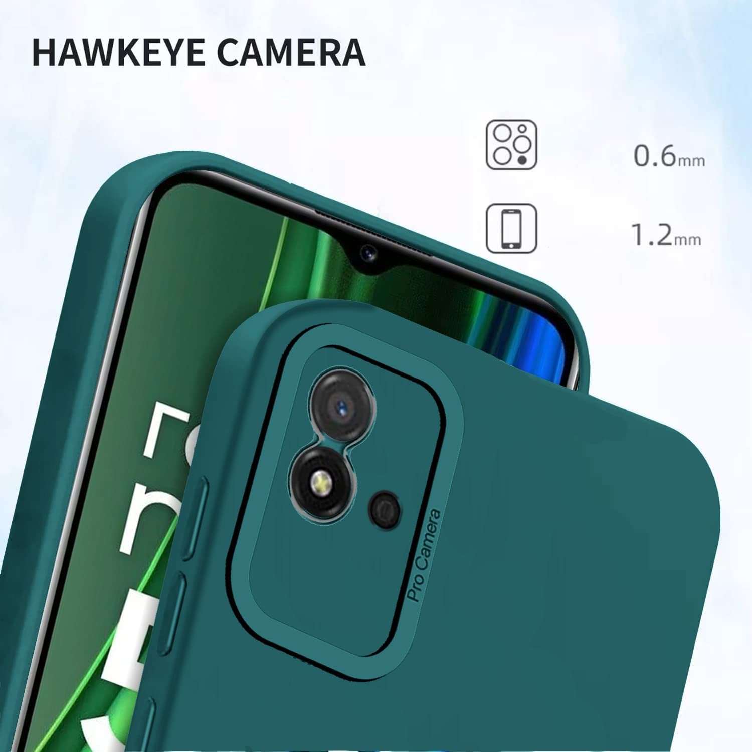 Pikkme Realme Narzo 50i LIquid Silicone Back Cover | Green