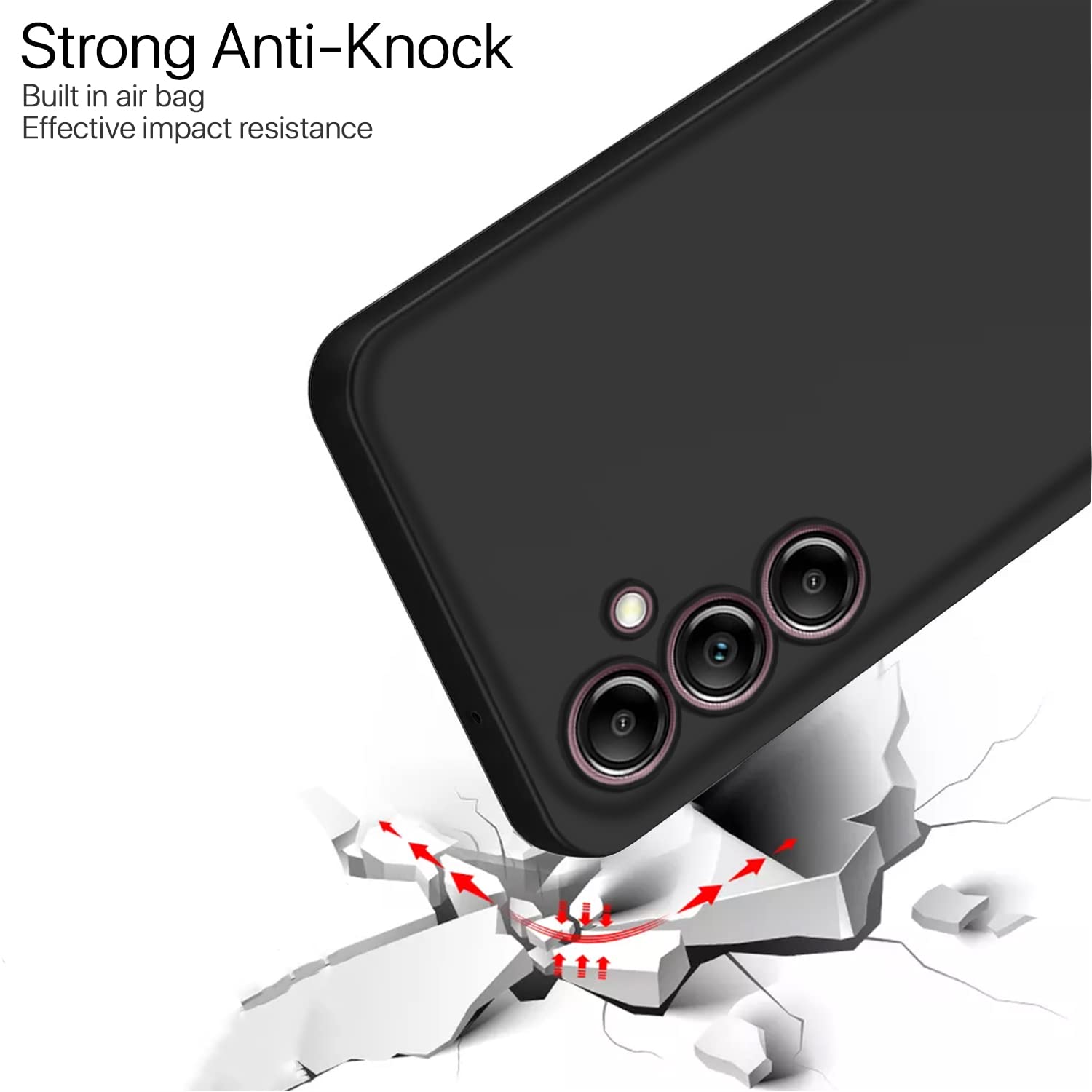 Pikkme Samsung Galaxy A14 5G Soft Silicone Case with Camera Bumper Protection | Black