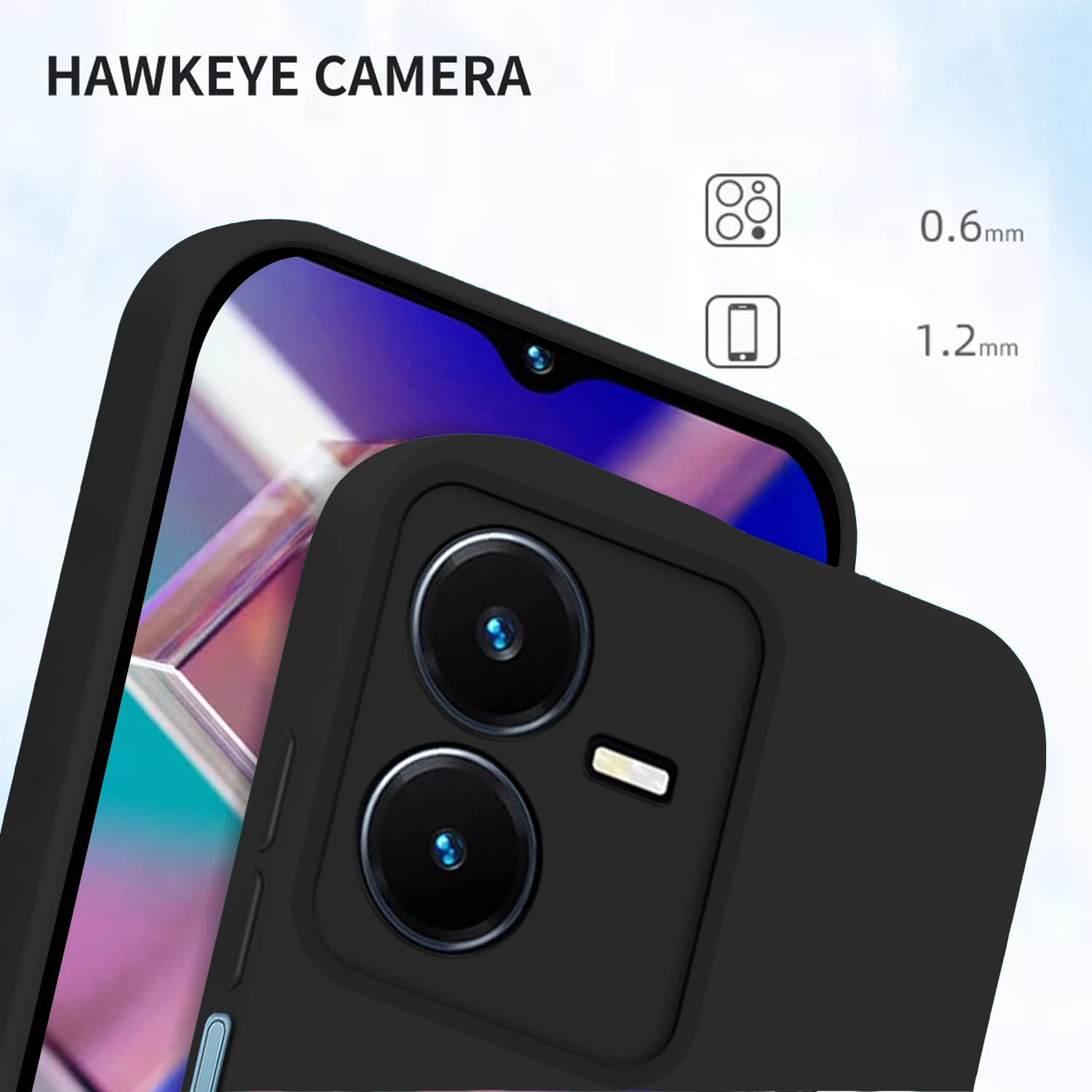 Vivo Y22 Liquid Silicone mobile cover in black by Pikkme – photo 5