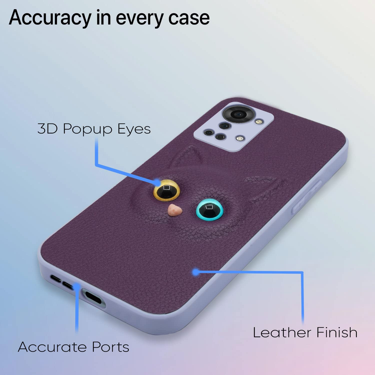 Pikkme OnePlus Nord 2T 5G Cat Case | Purple Color