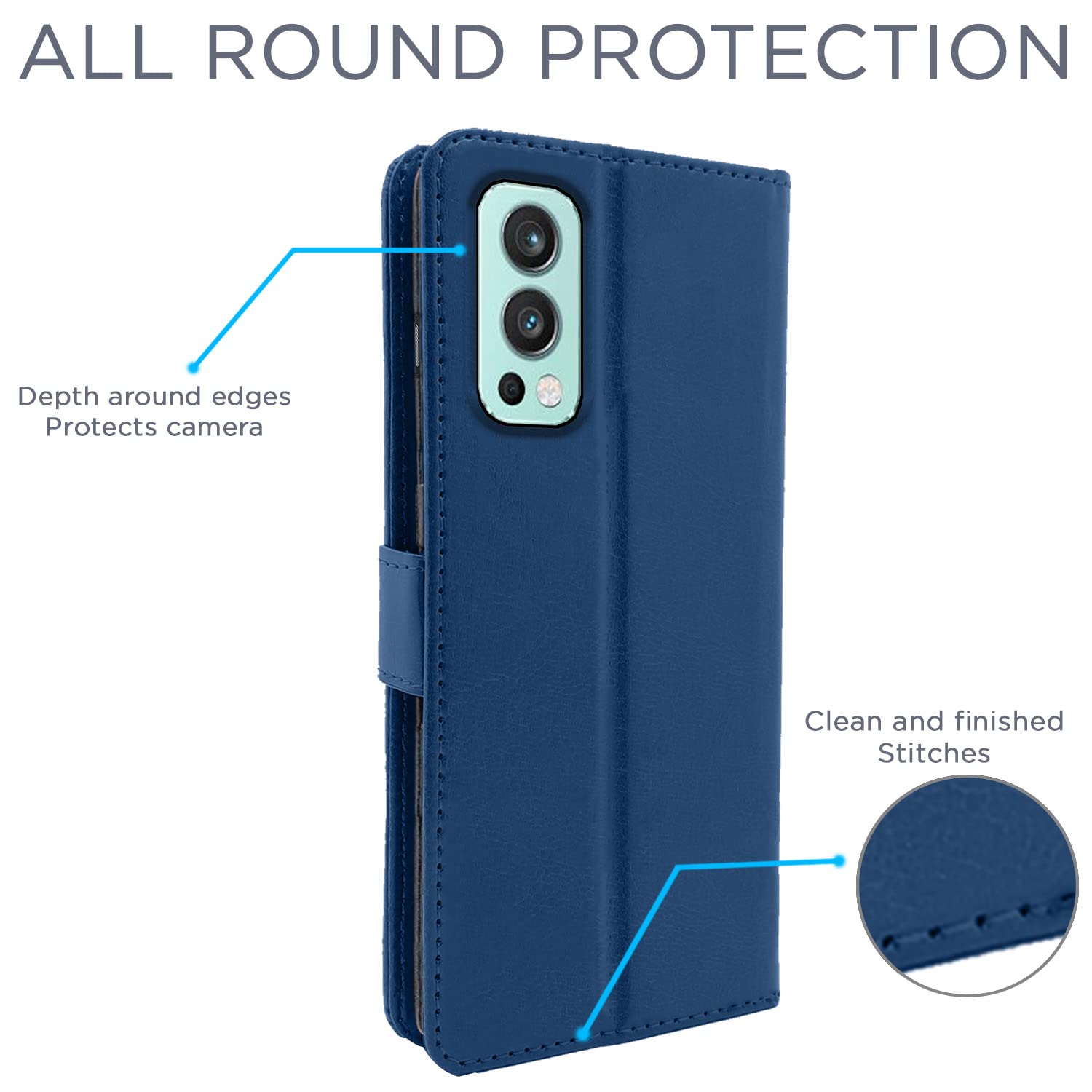 Pikkme OnePlus Nord 2 5G Vintage Flip Cover | Blue