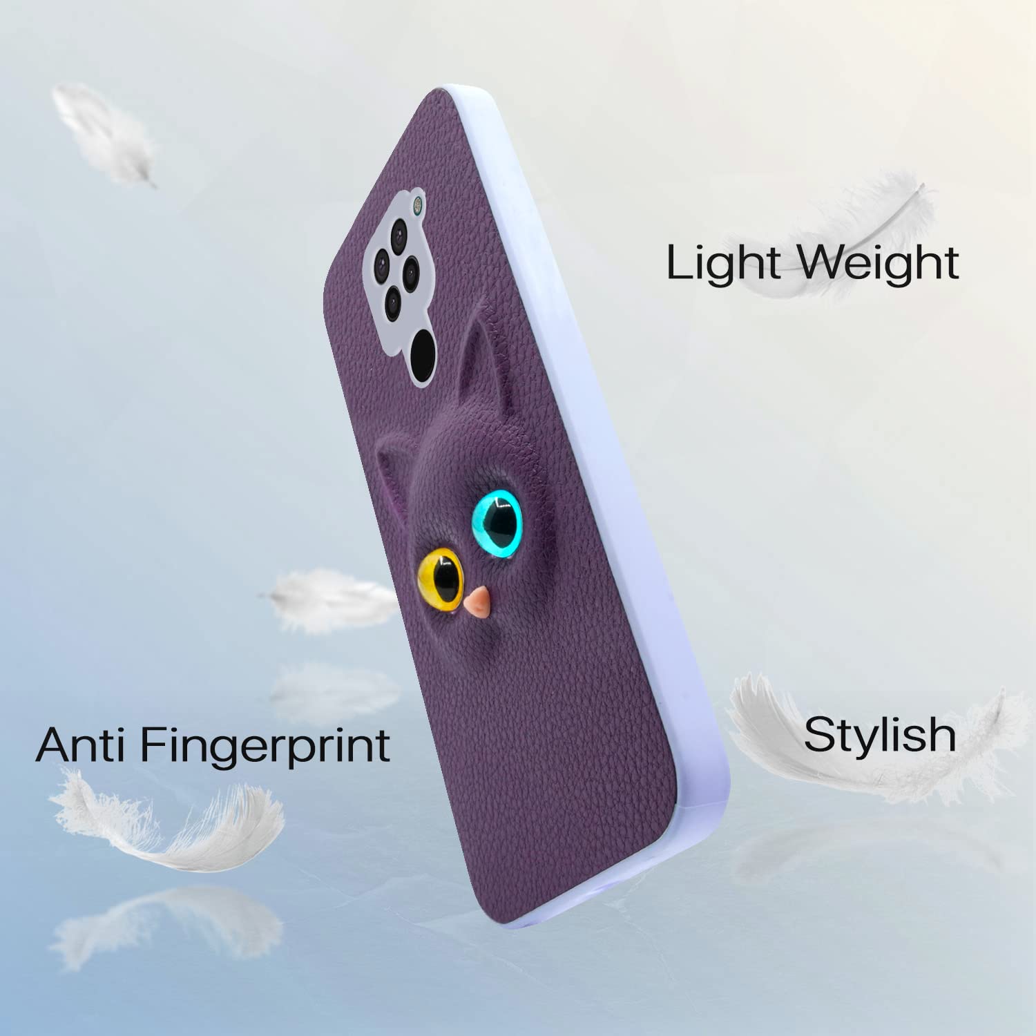 Pikkme Mi Redmi Note 9 Kitty Back Cover| Purple