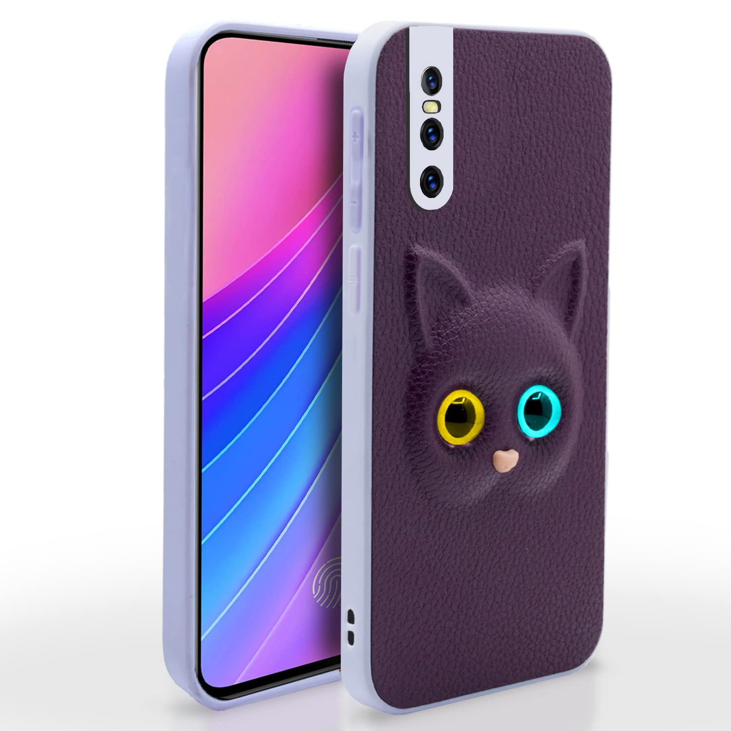 Vivo V15 Pro Cat phone cover in purple by Pikkme