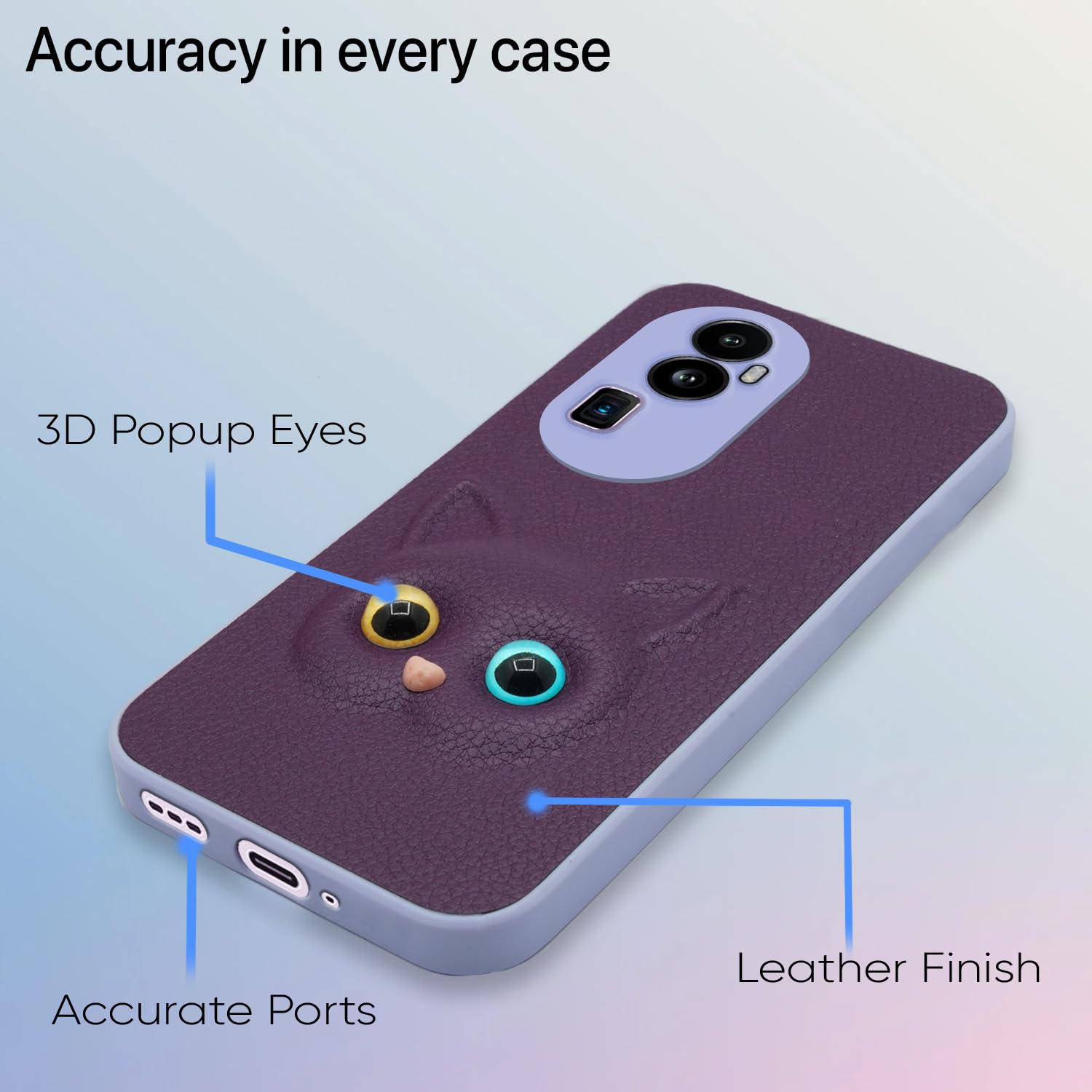 Pikkme Oppo Reno 10 Pro Plus 5G Kitty Back Cover (Purple)
