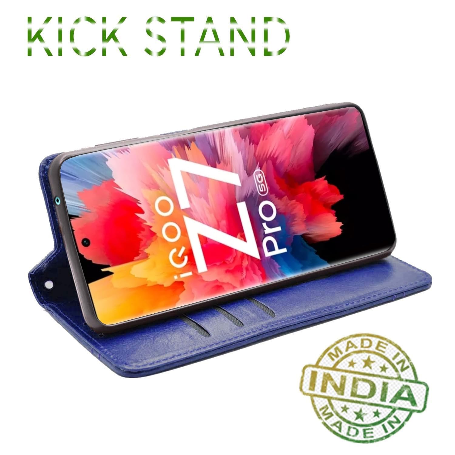 Pikkme blue Magnetic flip case for iQOO Z7 Pro 5G – photo 4