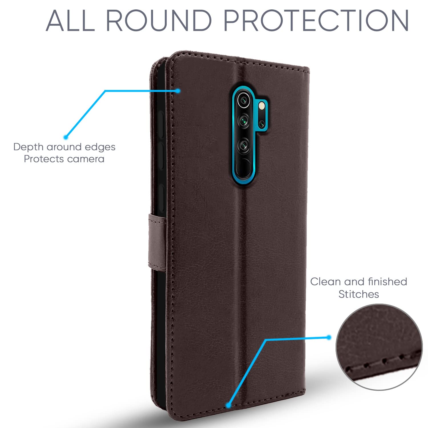 Pikkme Redmi Note 8 Pro Vintage Flip Cover | Coffee