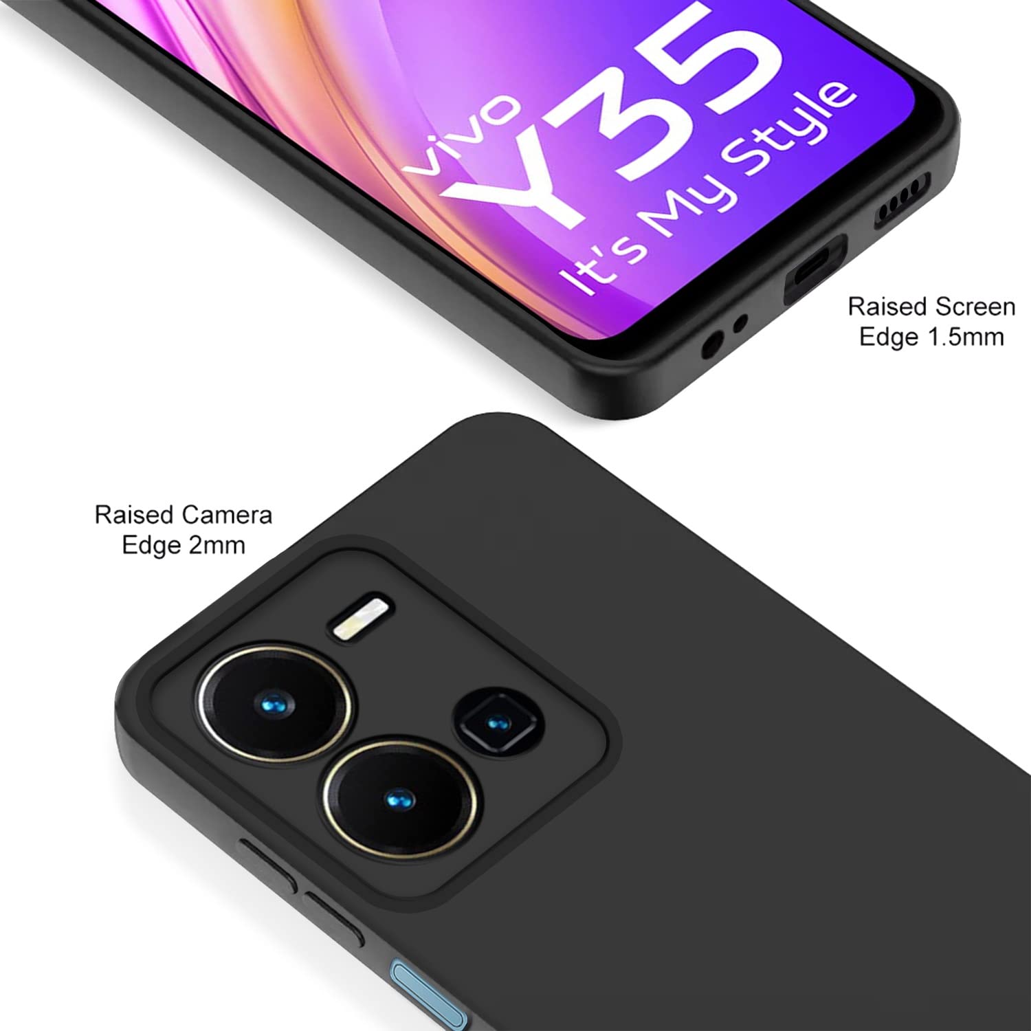 Pikkme Vivo Y35 Liquid Silicone black mobile cover – photo 2