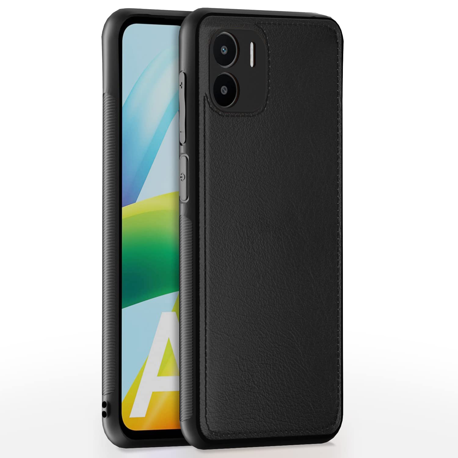 Pikkme Redmi A1 2022 Leather Back Cover | Black
