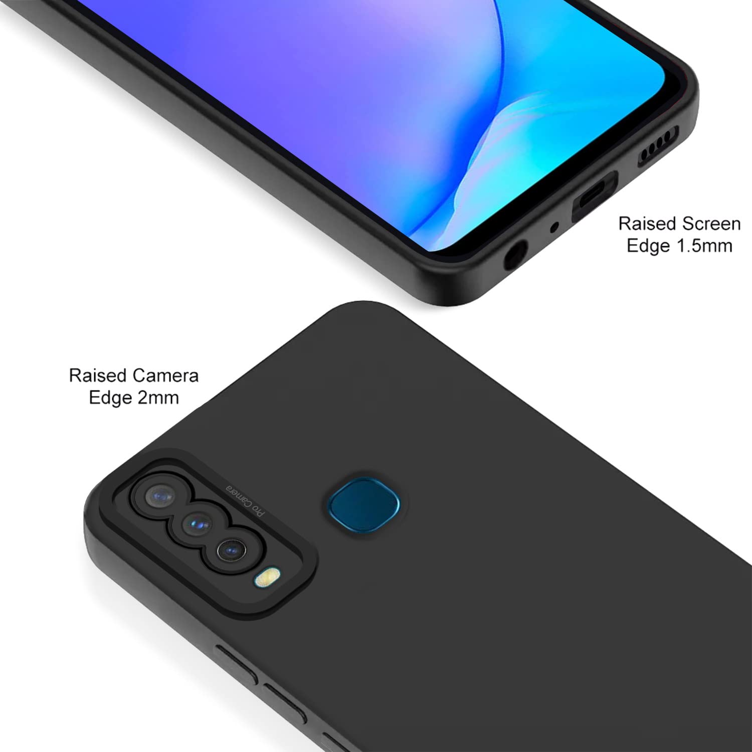 Pikkme Vivo Y12 / Y15 / Y17 / U10 LIquid Silicone Back Cover | Black