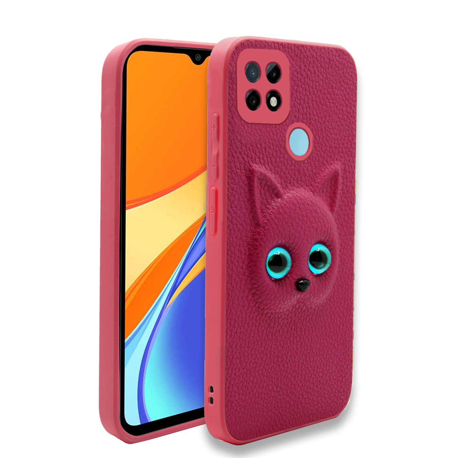 Pikkme Redmi 10A/9, Poco C31 Cat pink mobile back cover