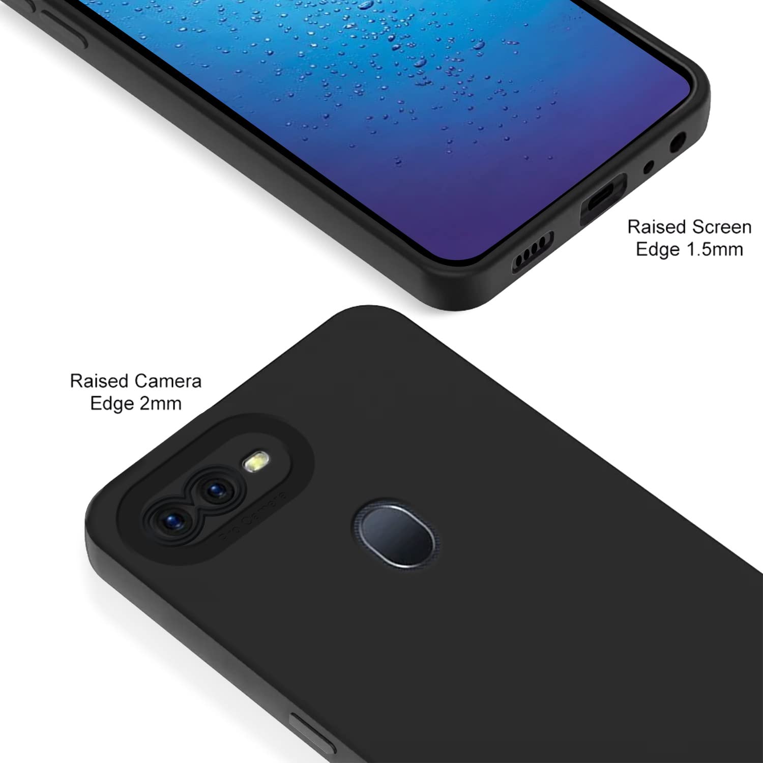 Pikkme Oppo F9 Pro/Realme 2 Pro/Realme U1 LIquid Silicone Back Cover | Black
