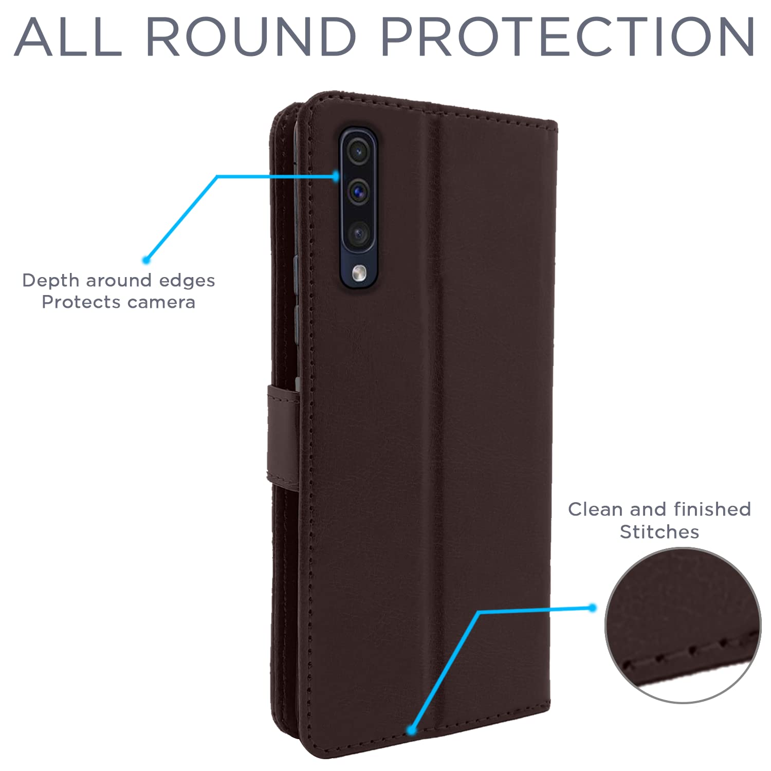 Pikkme Samsung Galaxy A7 2018 Vintage Flip Cover | Coffee