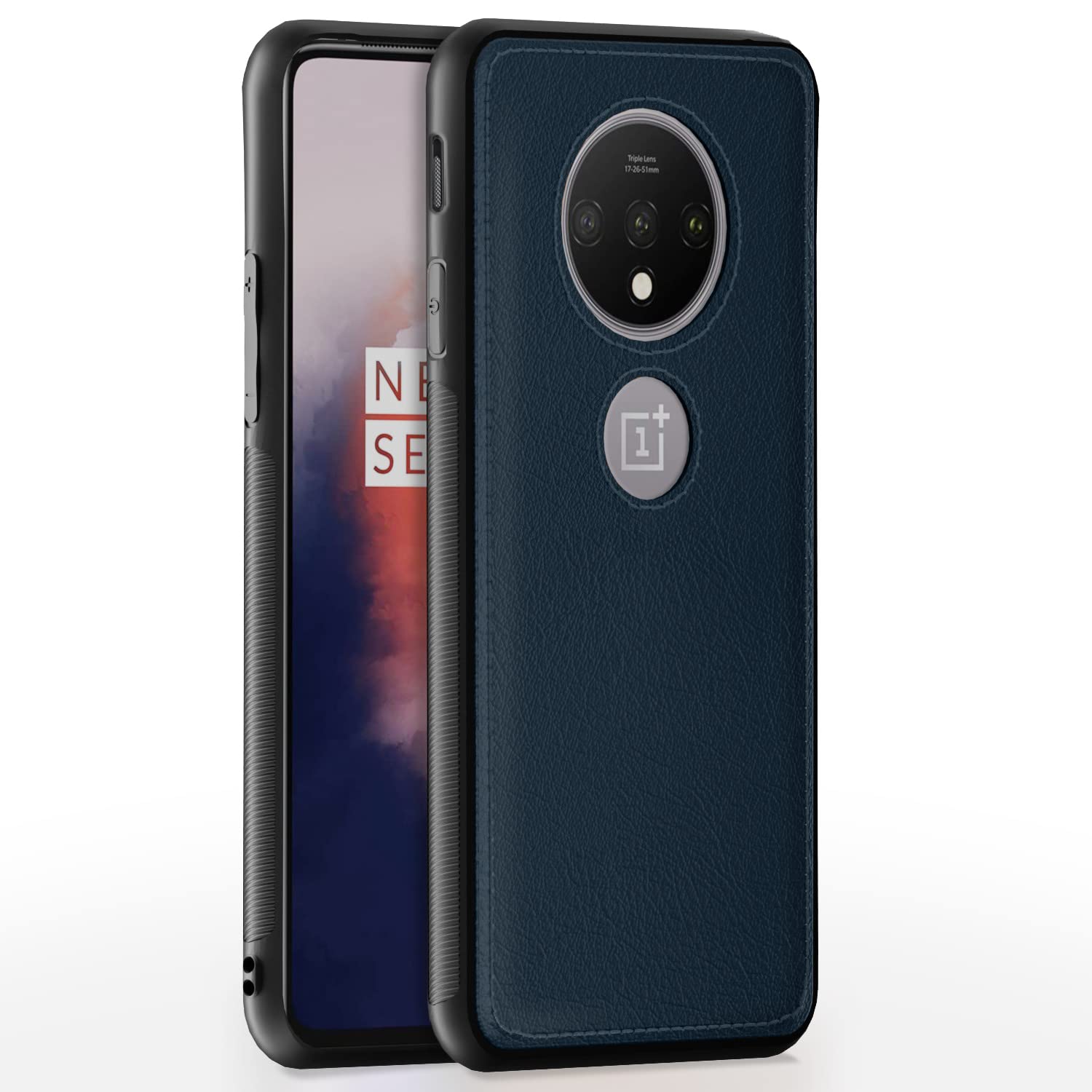 Pikkme blue Leatherback phone cover for OnePlus 7T