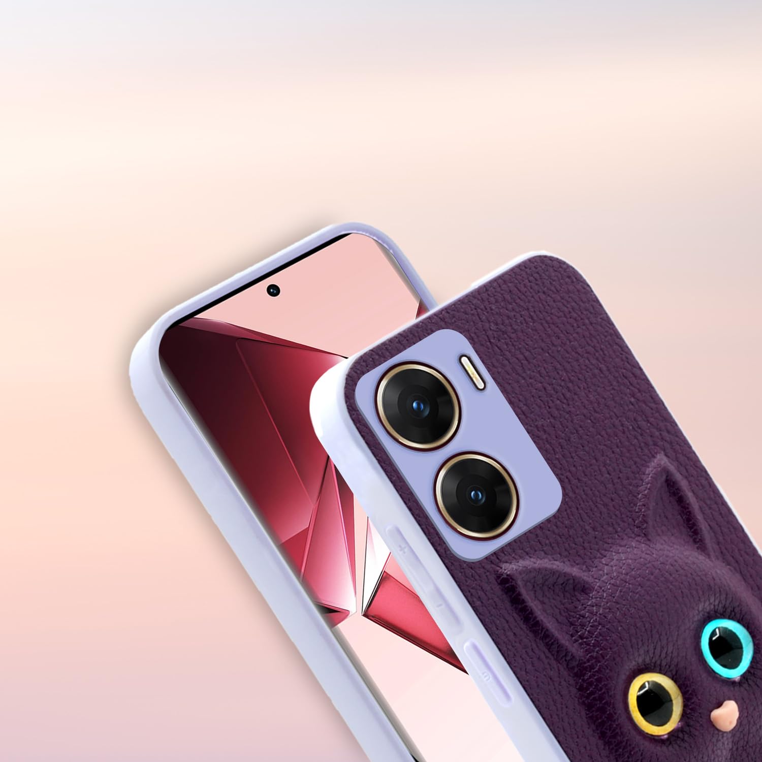 Pikkme Vivo V29e 5G Kitty Back Cover (Purple)