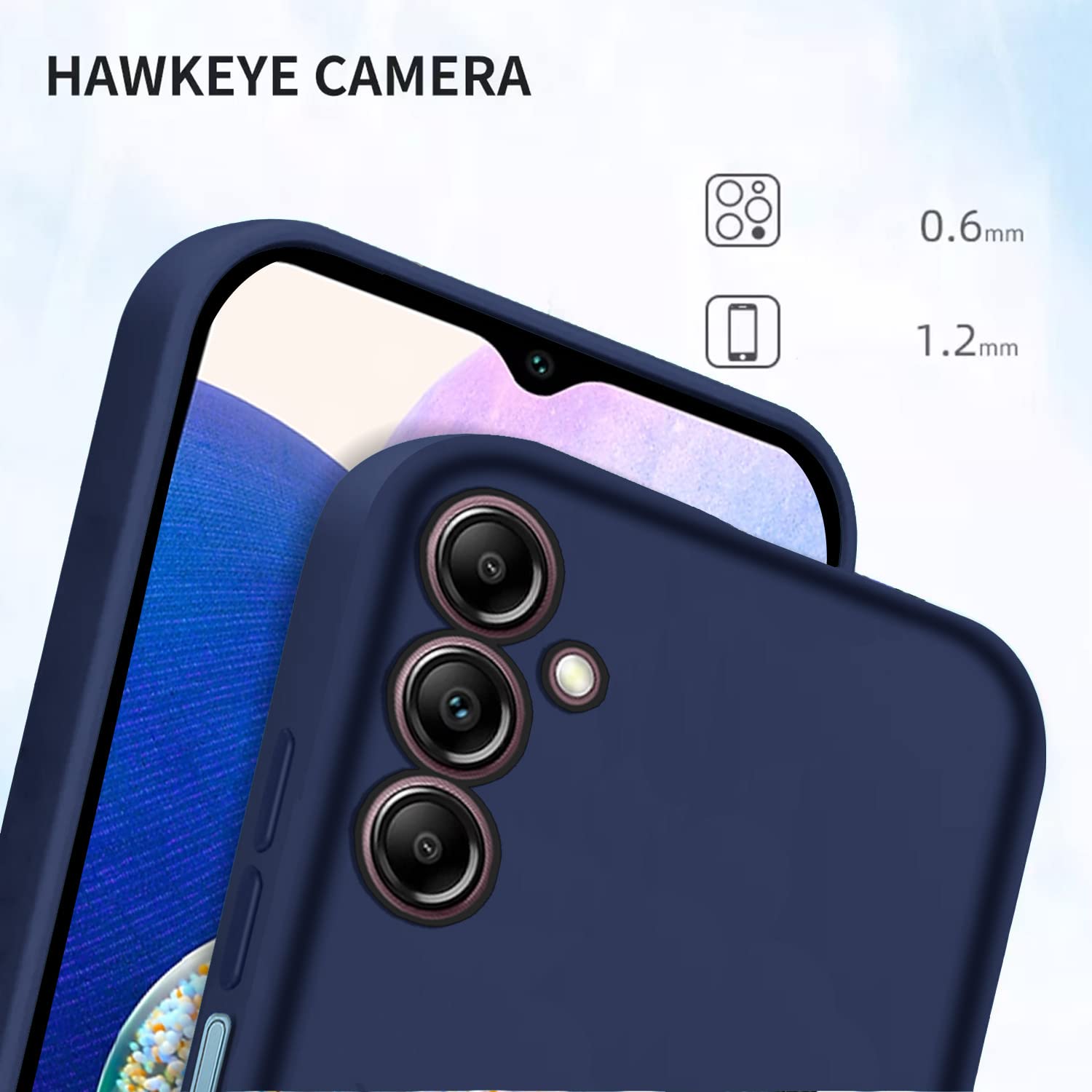 Pikkme Samsung Galaxy A14 5G Soft Silicone Case with Camera Bumper Protection | Blue