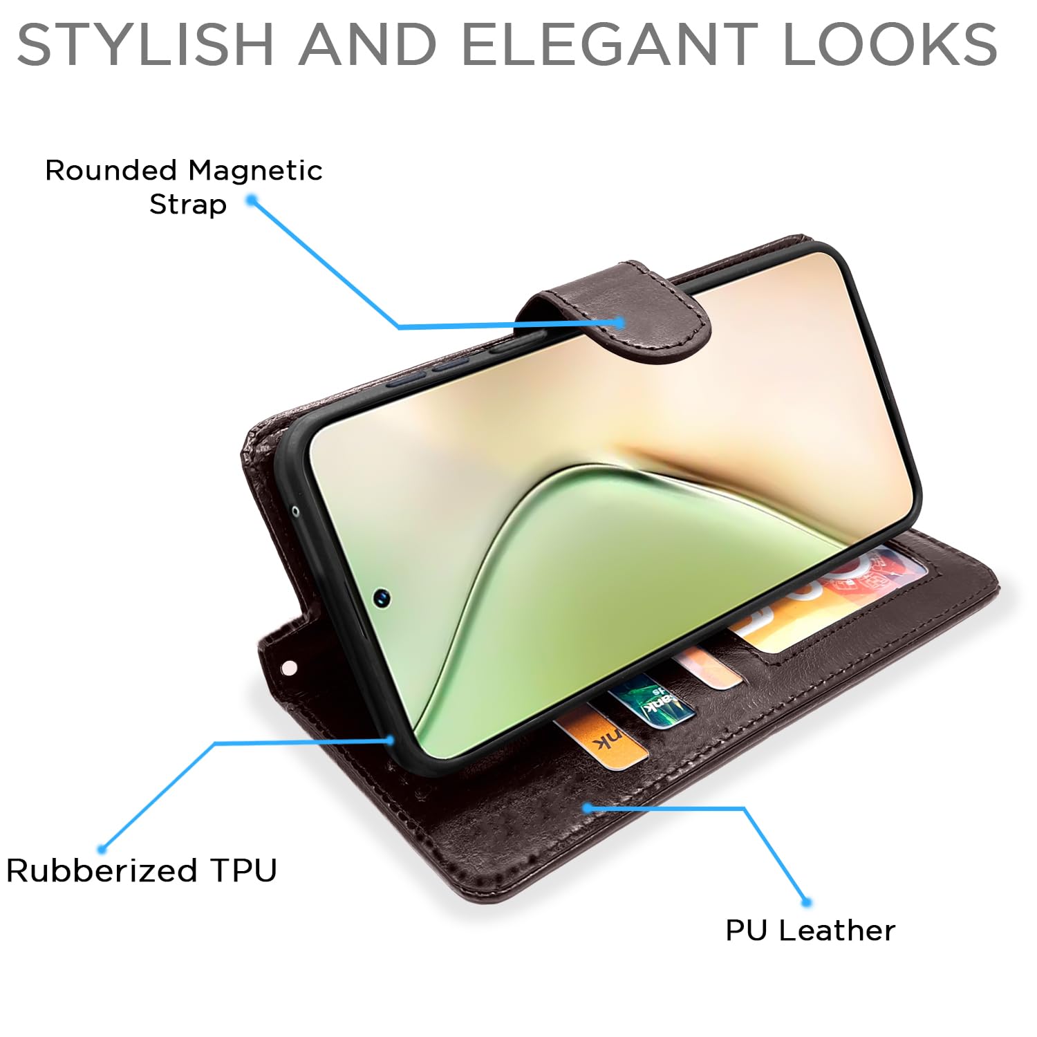 Pikkme Vivo Y200 5G Vintage Flip Cover (Coffee)