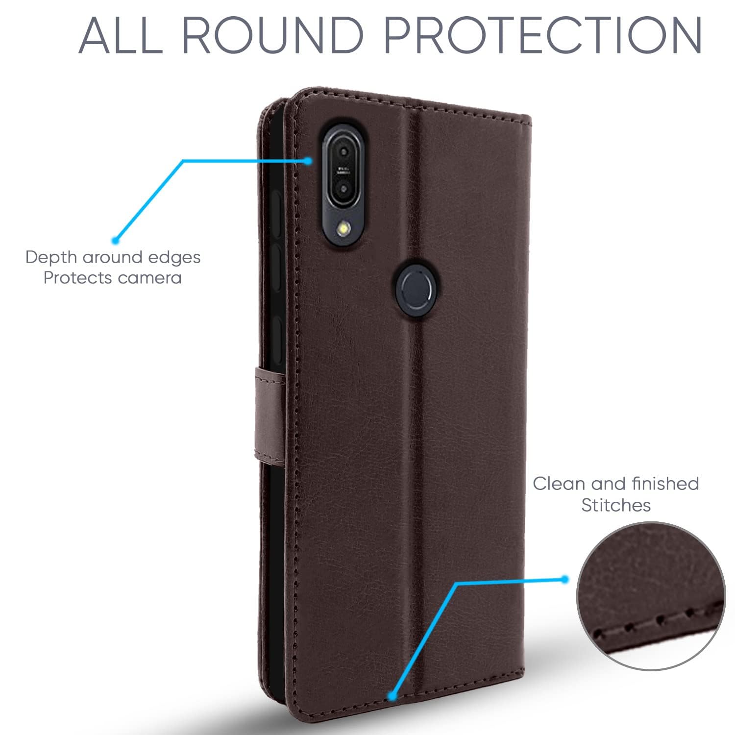 Pikkme Asus Zenfone Max Pro M1 Vintage Flip Cover | Coffee
