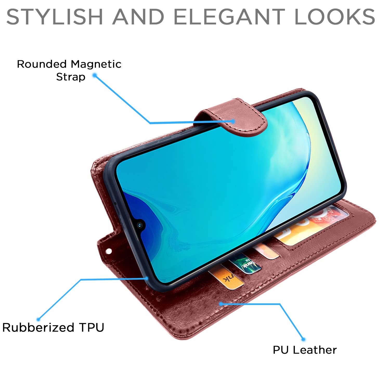 Pikkme Vivo V25 5G Vintage Flip Cover | Brown