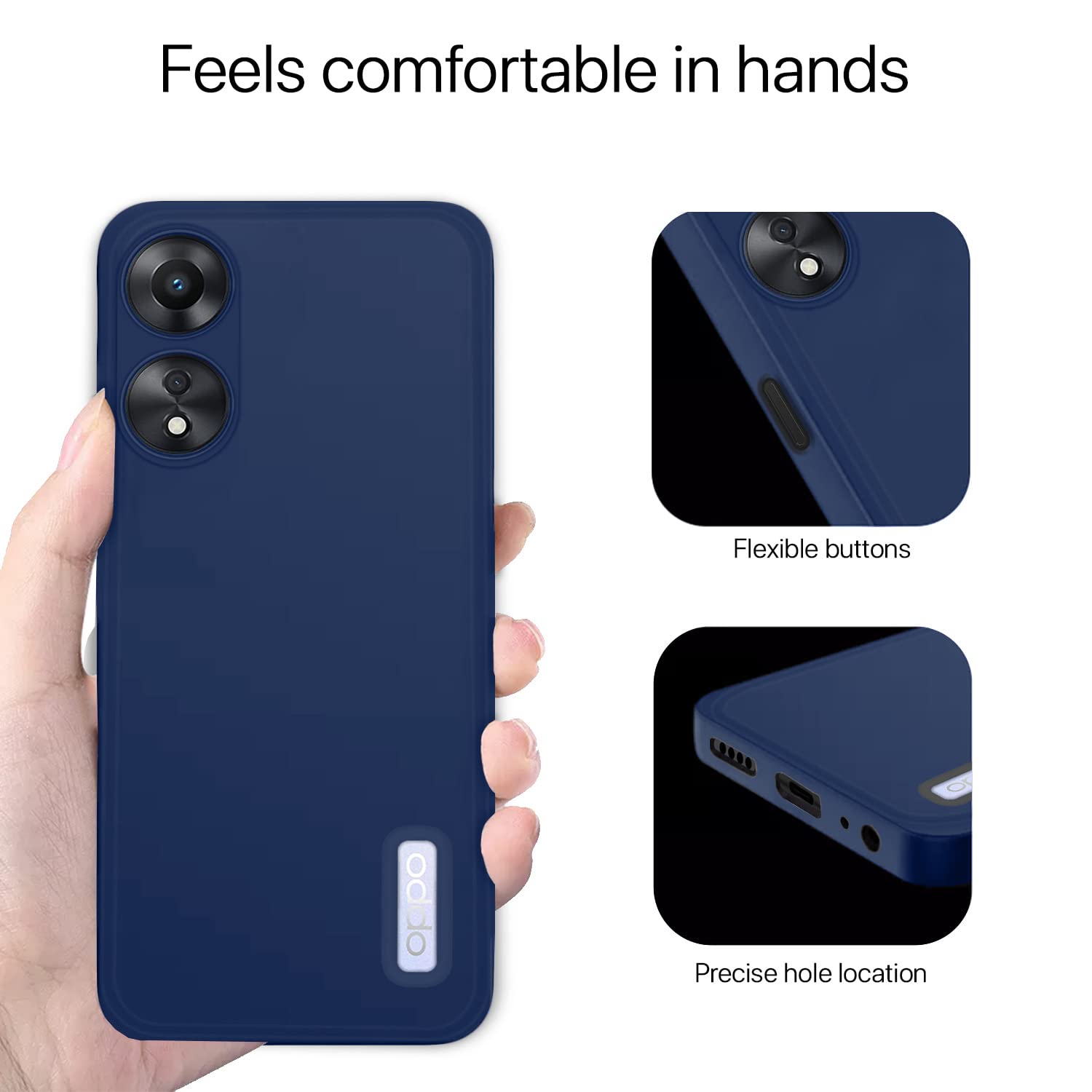 Oppo A78 5G Liquid Silicone phone cover in blue by Pikkme – photo 3