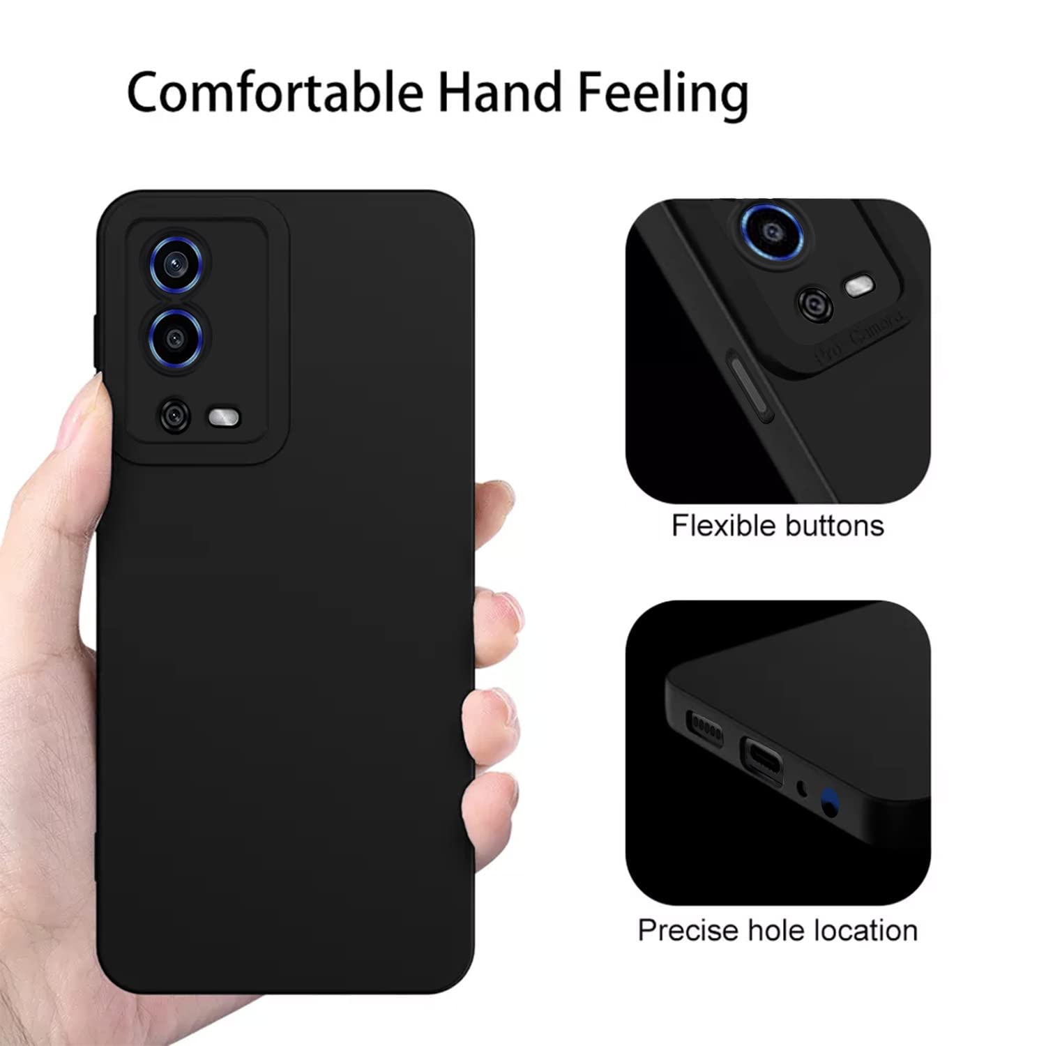 Pikkme Oppo A55 LIquid Silicone Back Cover | Black