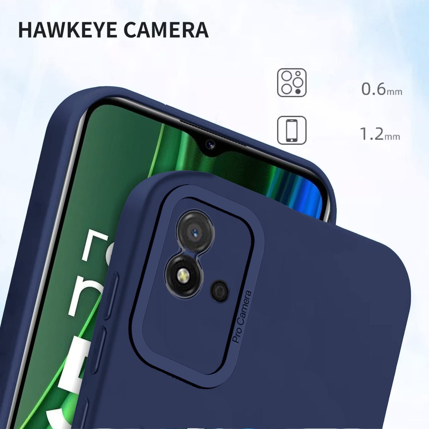 Realme Narzo 50i Liquid Silicone mobile cover in blue by Pikkme – photo 5