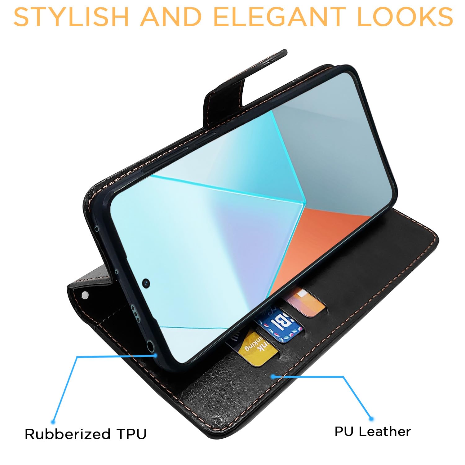 Redmi Note 13 Pro 5G Contrast flip cover in black by Pikkme – photo 5