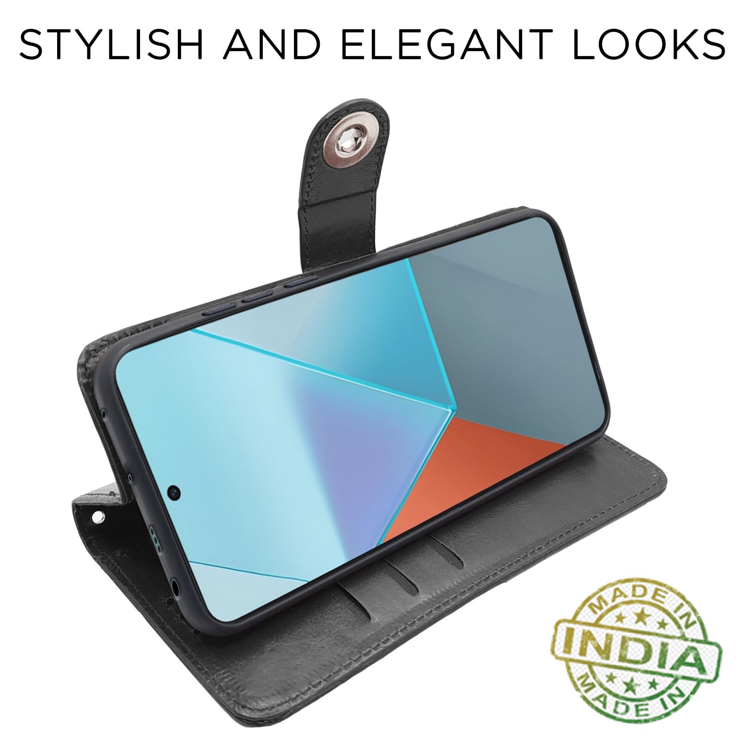 Black Button wallet flip cover for Redmi Note 13 Pro 5G – Pikkme – photo 5