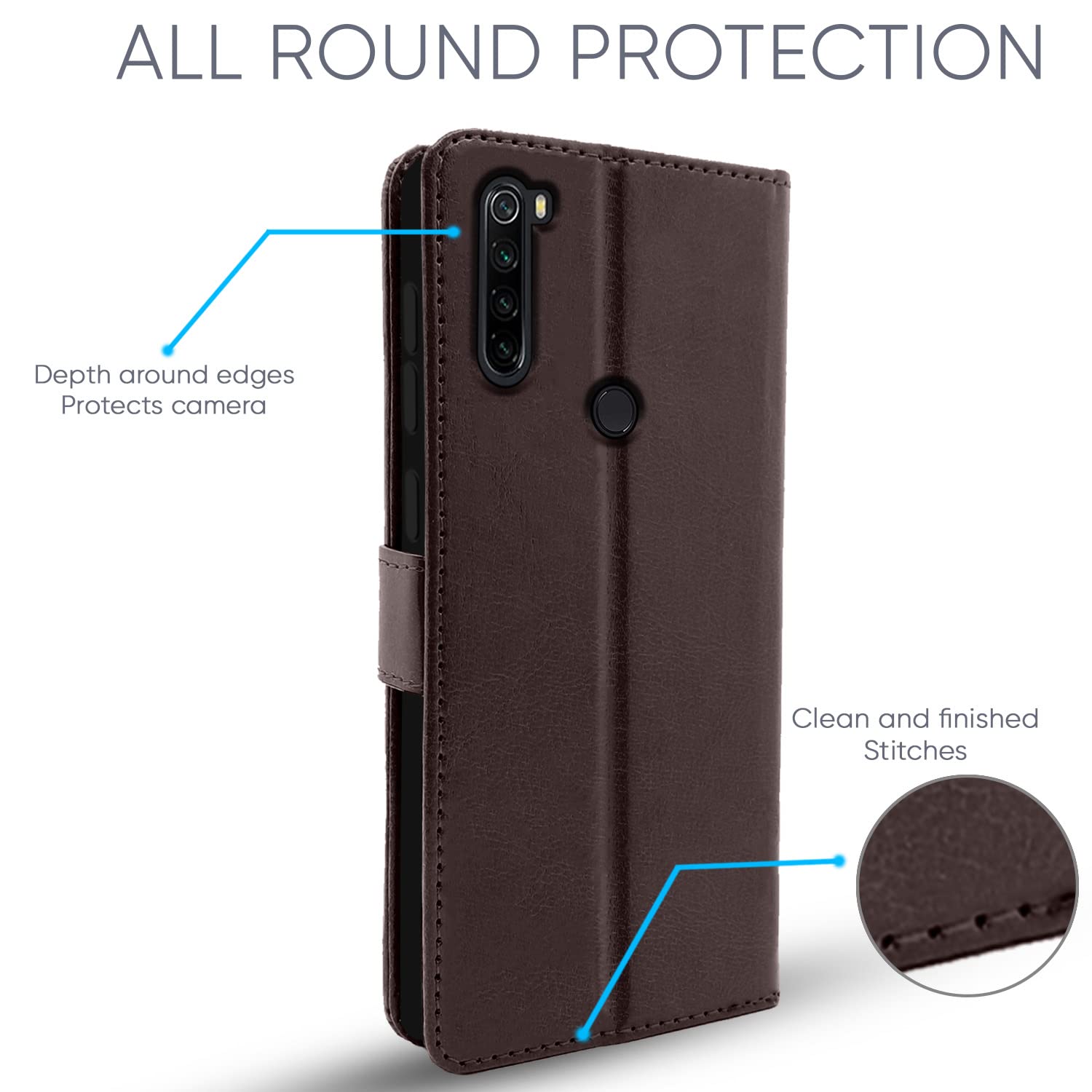 Pikkme Redmi Note 8 Vintage Flip Cover | Coffee