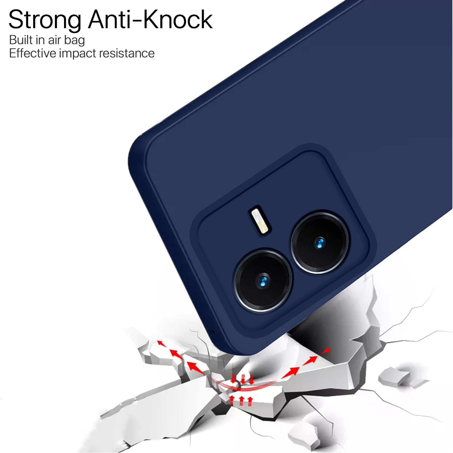 Pikkme Vivo Y22 LIquid Silicone Back Cover | Blue